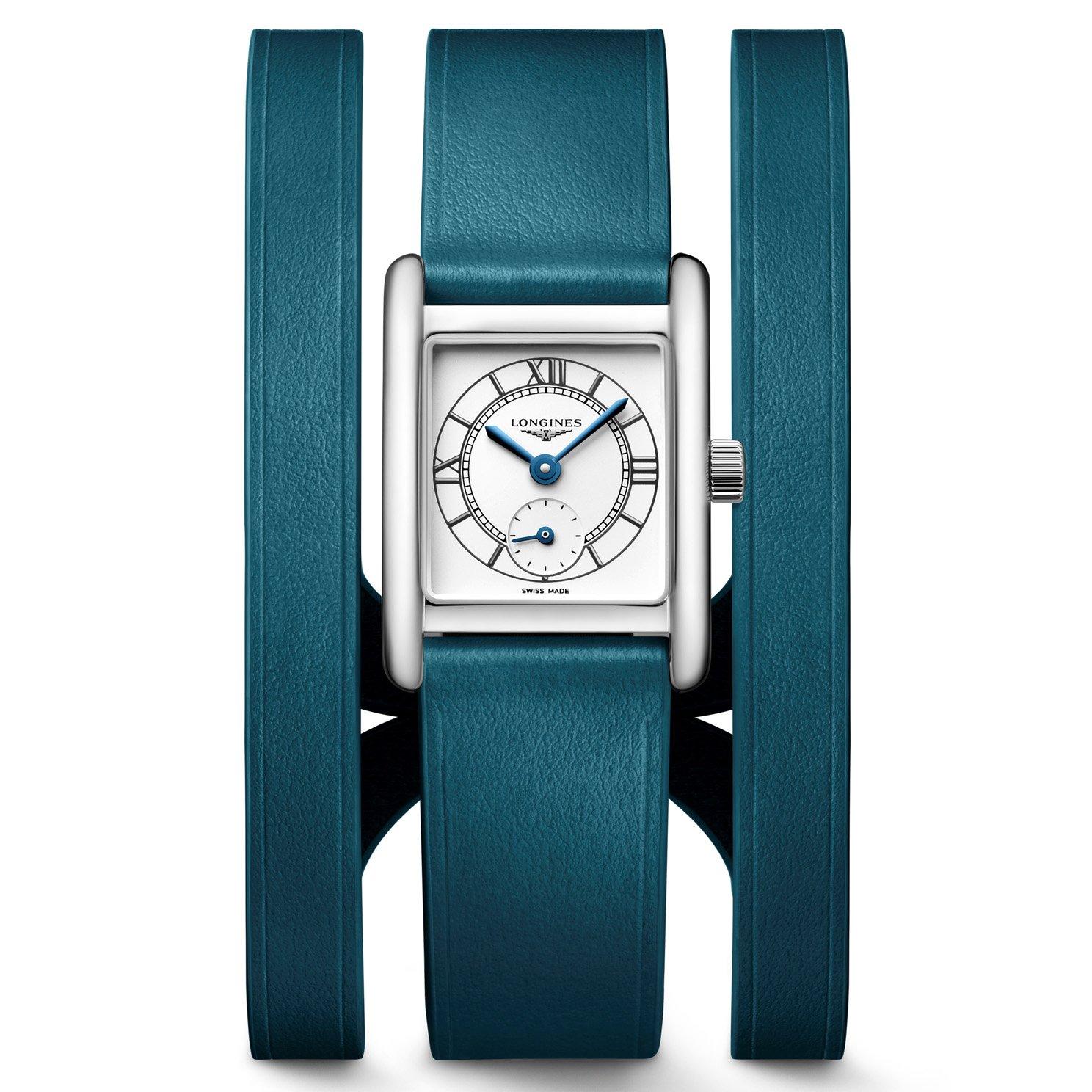 Longines Mini Dolce Vita 29mm Green Leather Strap Ladies Watch
