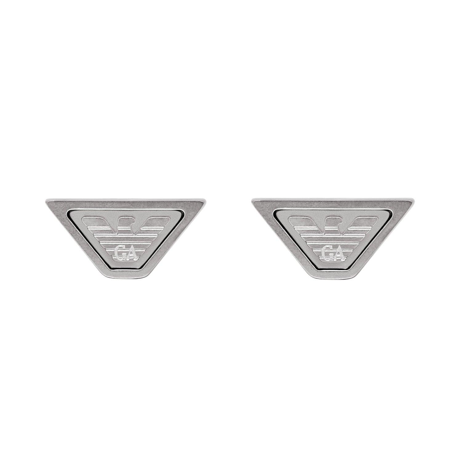 Emporio Armani Stainless Steel Eagle Logo Stud Earrings