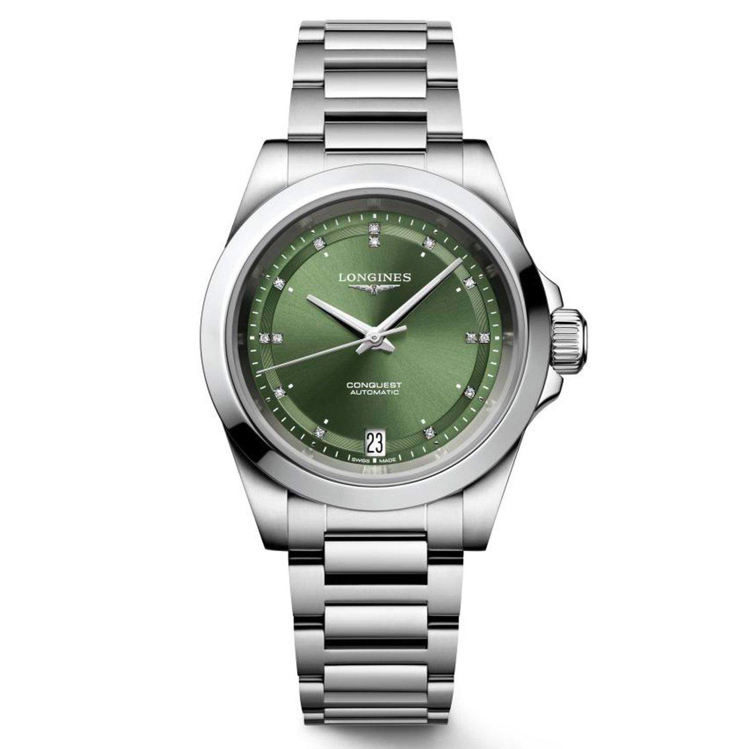 Longines Conquest 34mm Diamond Automatic Ladies Watch