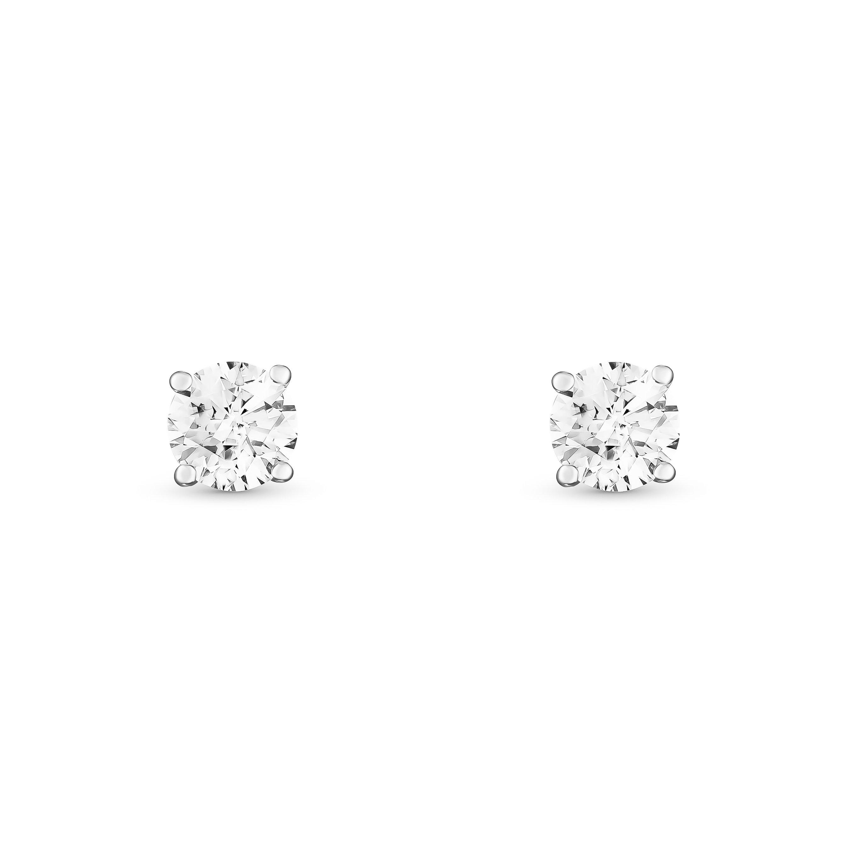 Beaverbrooks Once 18ct White Gold Diamond Solitaire Earrings