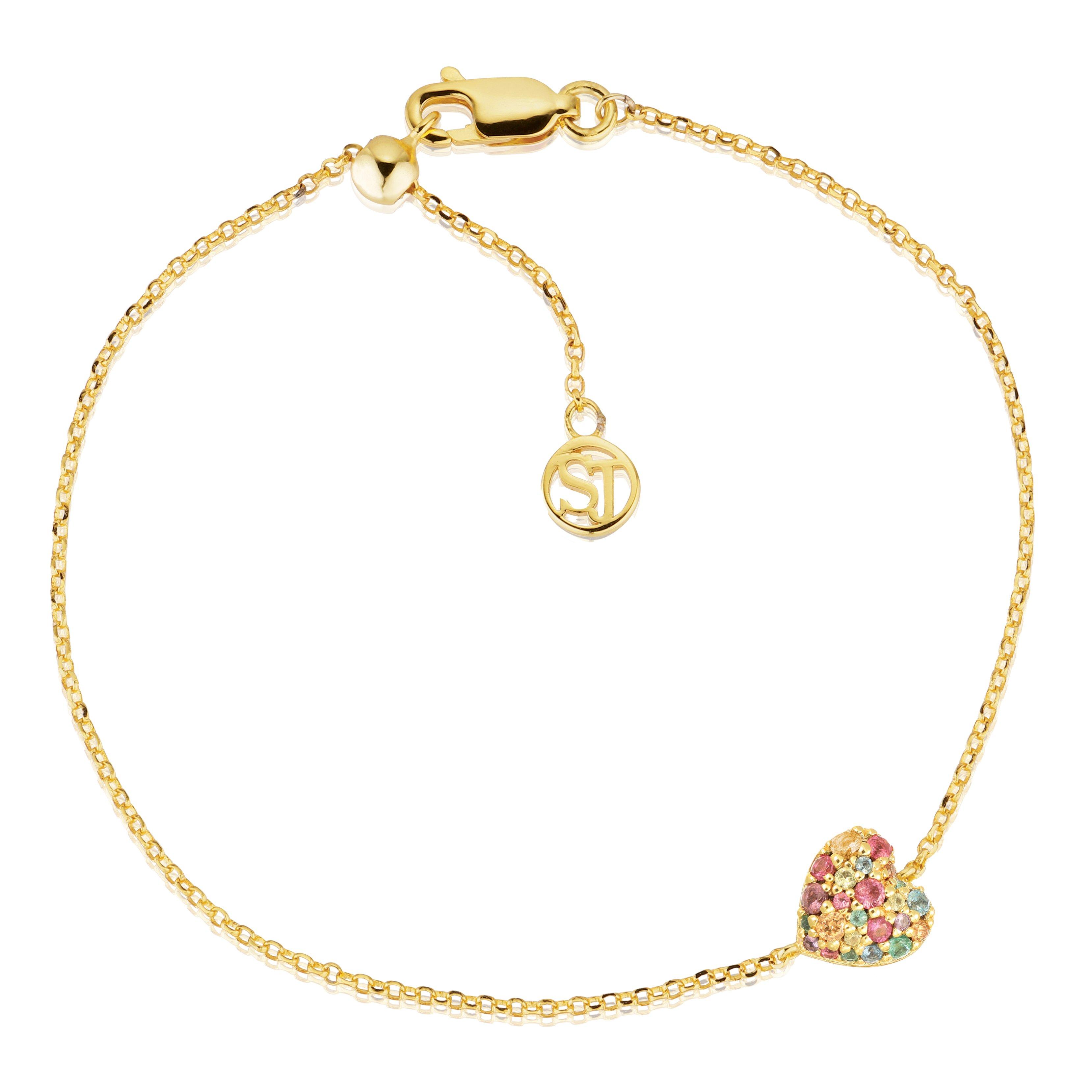 Sif Jakobs Caro 18ct Yellow Gold Plated Cubic Zirconia Heart Bracelet