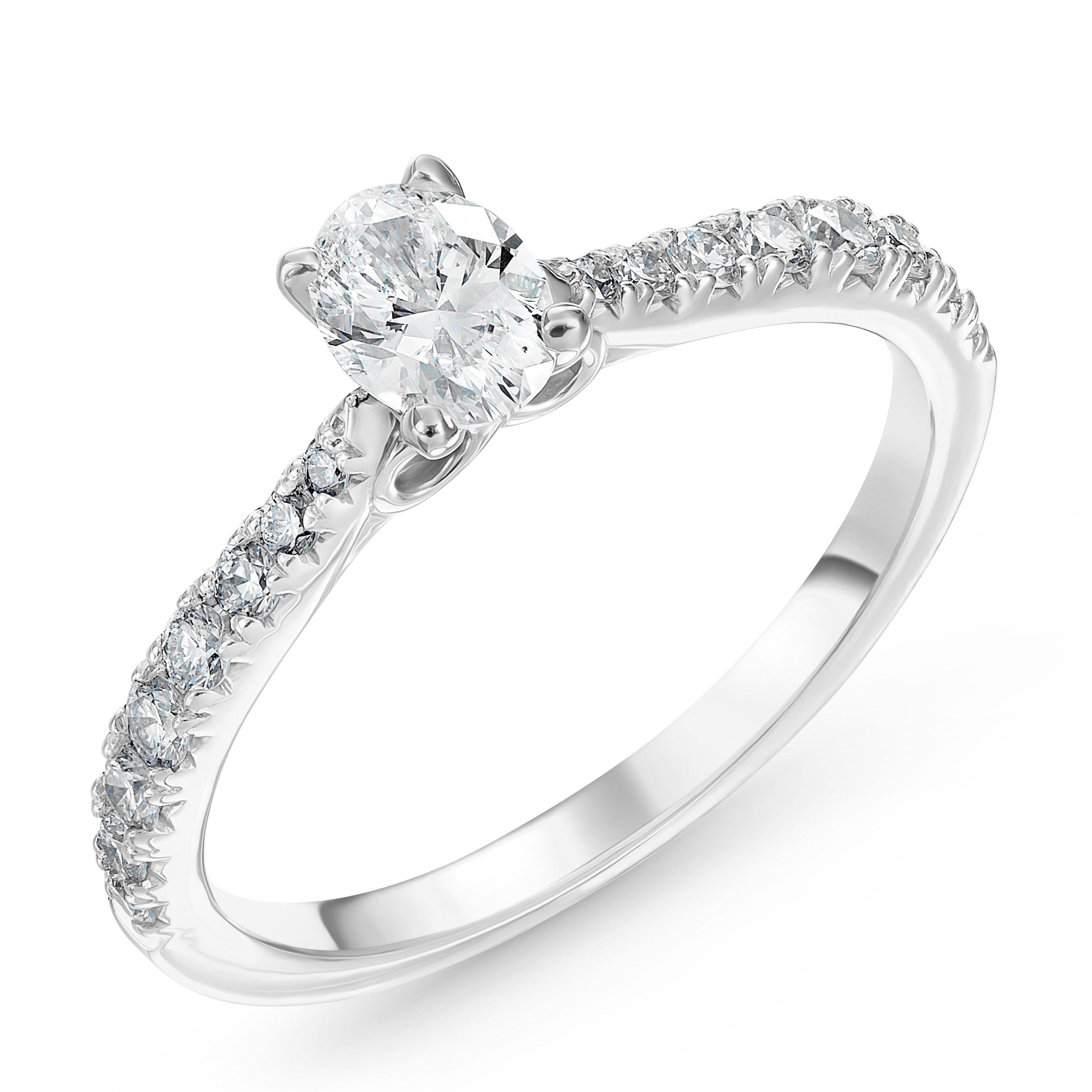 Beaverbrooks Beyond Brilliance 18ct White Gold Oval Shaped Diamond Solitaire Ring