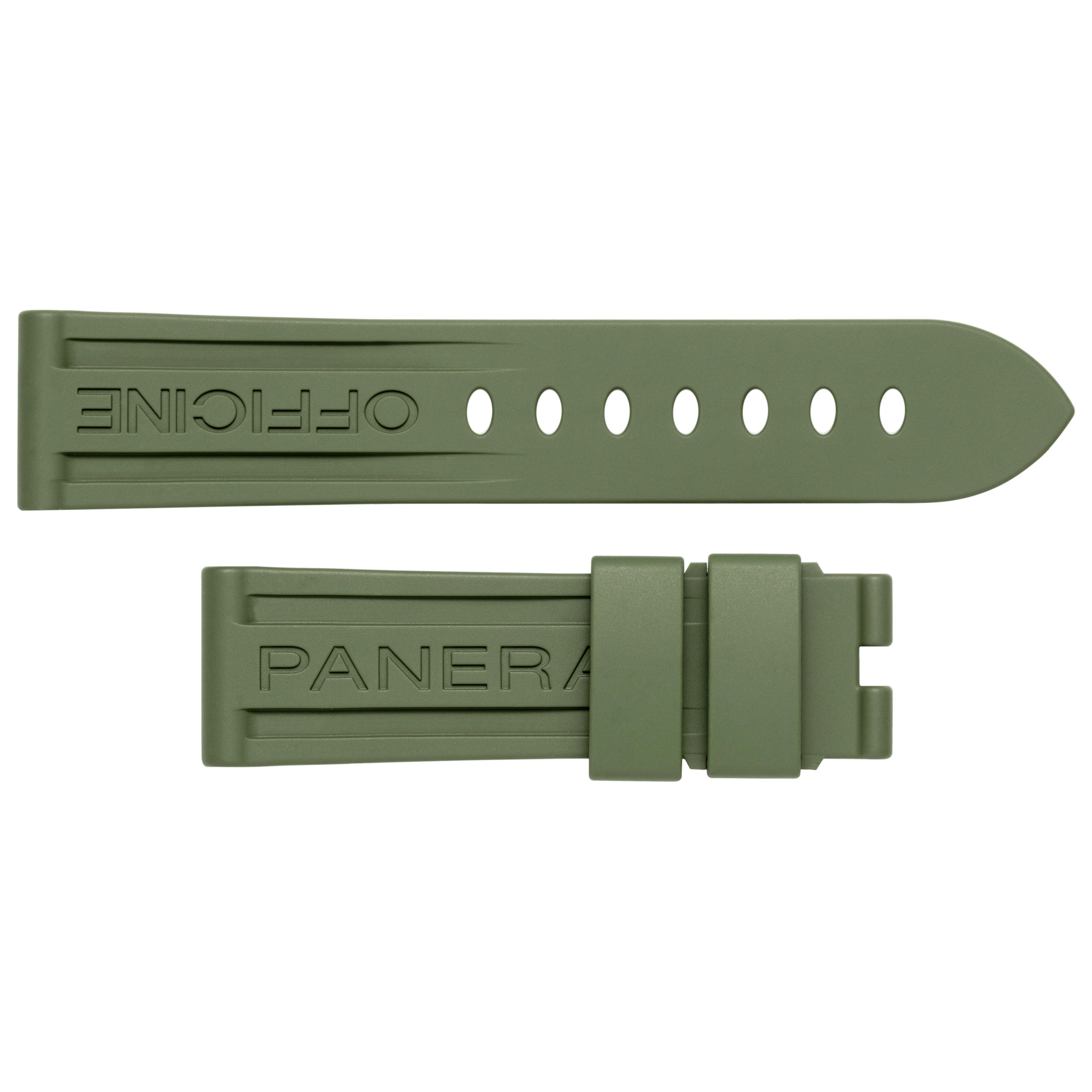 Panerai 22mm Green Rubber Watch Strap