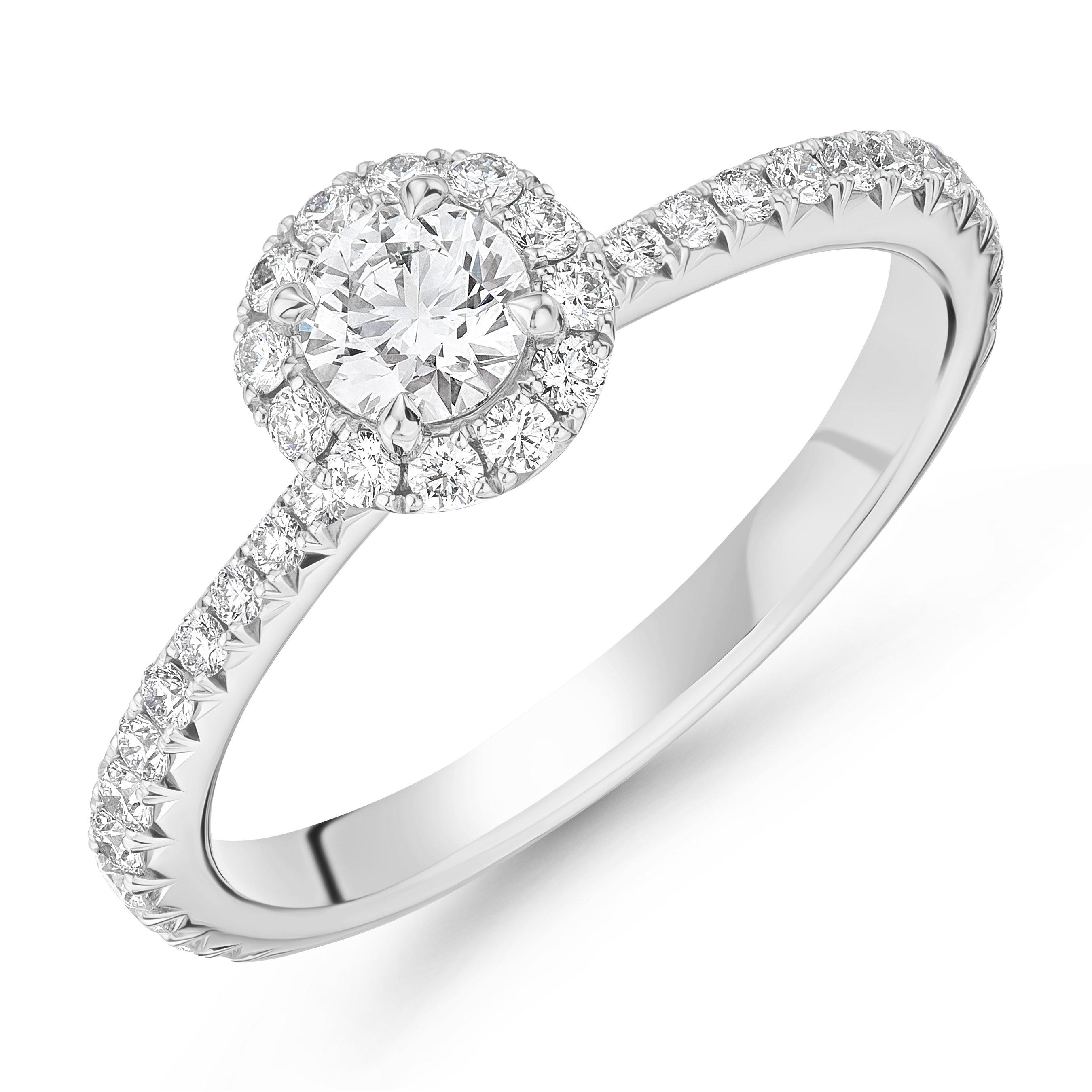Hearts On Fire Vela Platinum Diamond Halo Ring