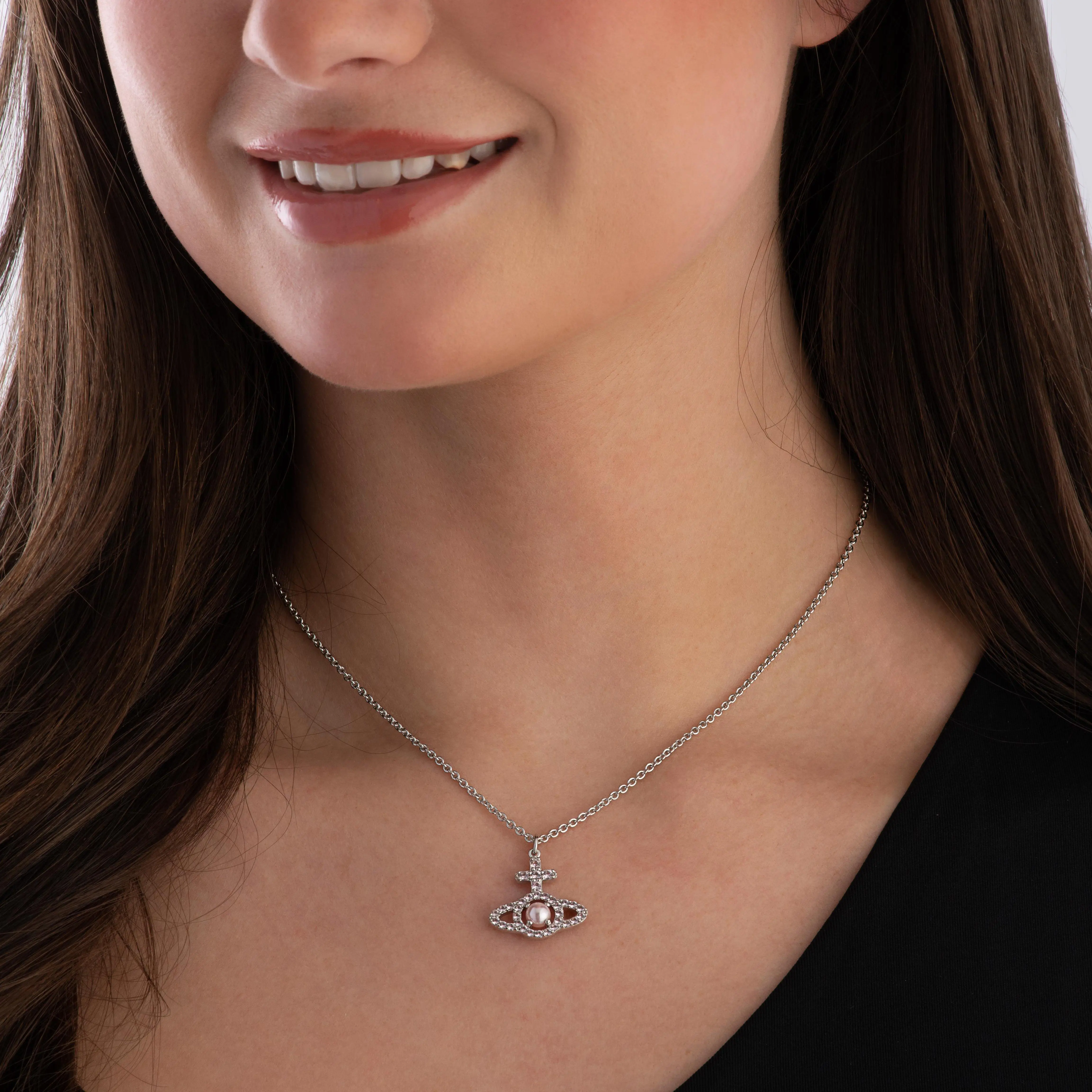 Vivienne Westwood Olympia Silver Cubic Zirconia and Pearl Pendant 3 Vivienne Westwood Olympia Silver Cubic Zirconia and Pearl Pendant