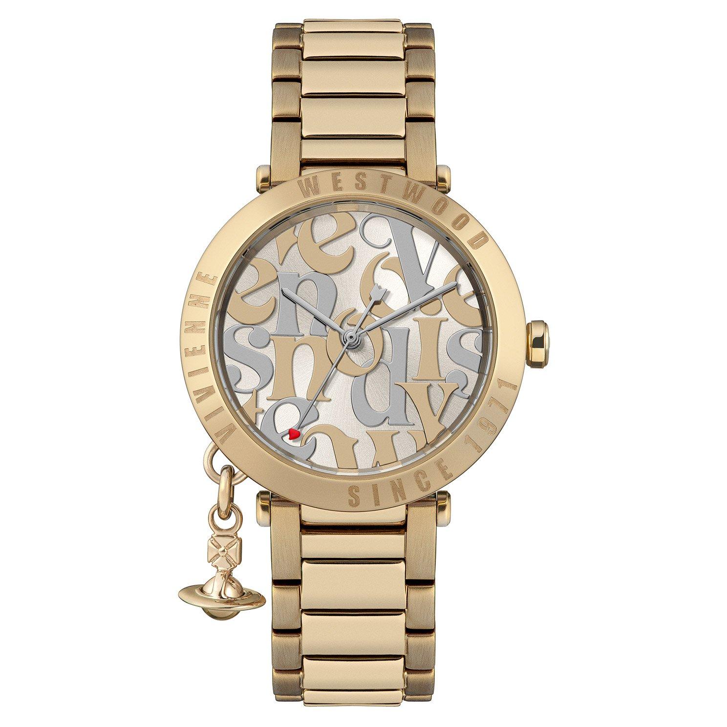 Vivienne Westwood Orb Logomania 32mm Yellow Gold Tone Ladies Watch