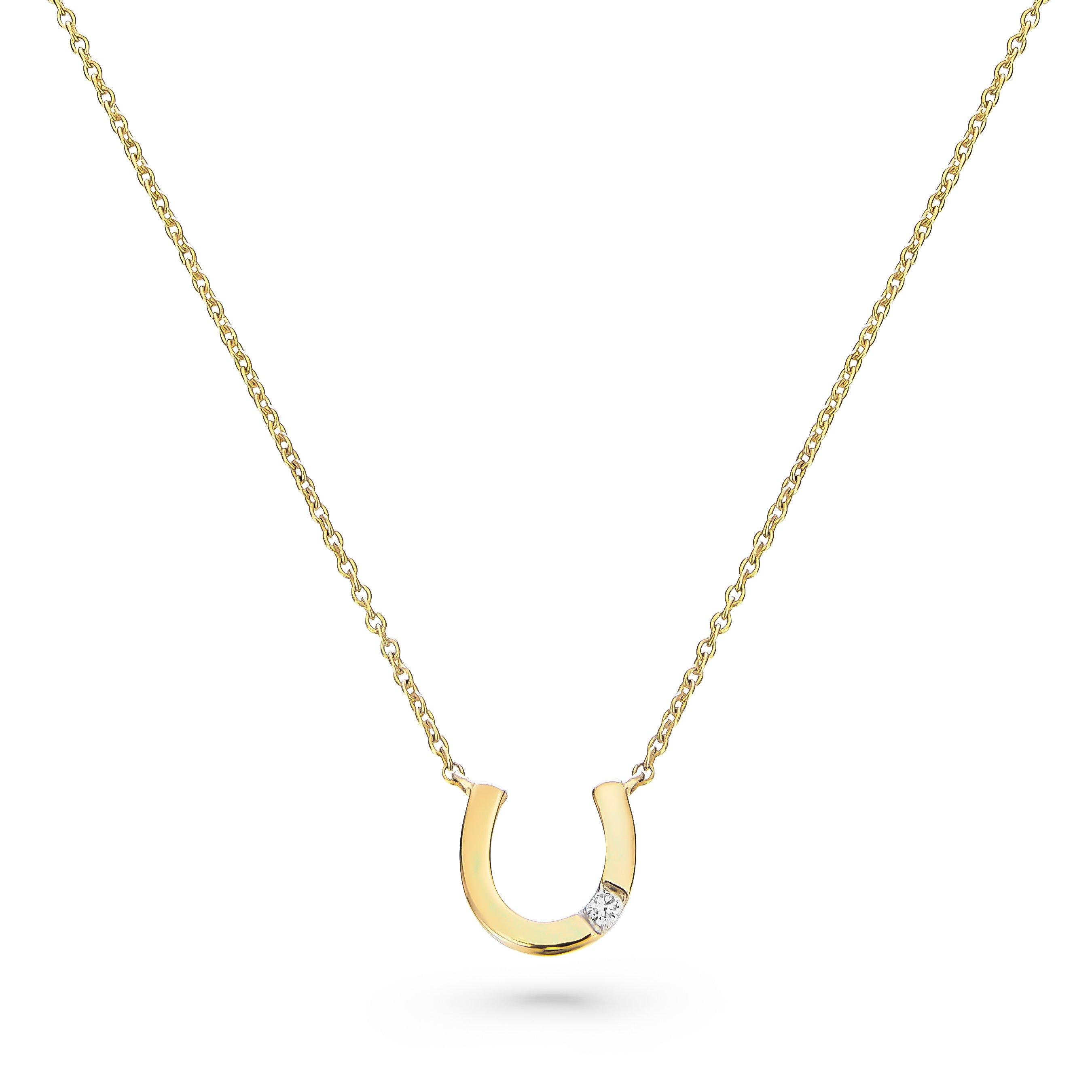 Beaverbrooks 9ct Yellow Gold Diamond Horseshoe Necklace