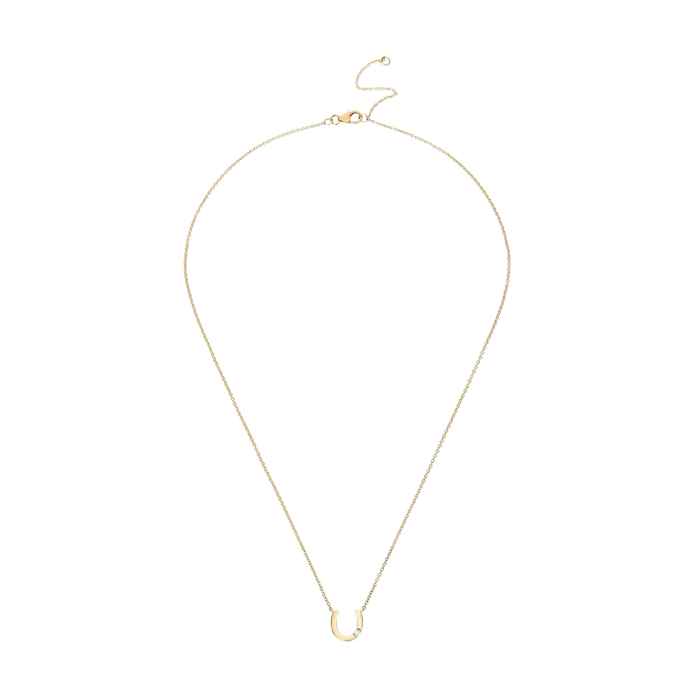 Beaverbrooks 9ct Yellow Gold Diamond Horseshoe Necklace 3 Beaverbrooks 9ct Yellow Gold Diamond Horseshoe Necklace