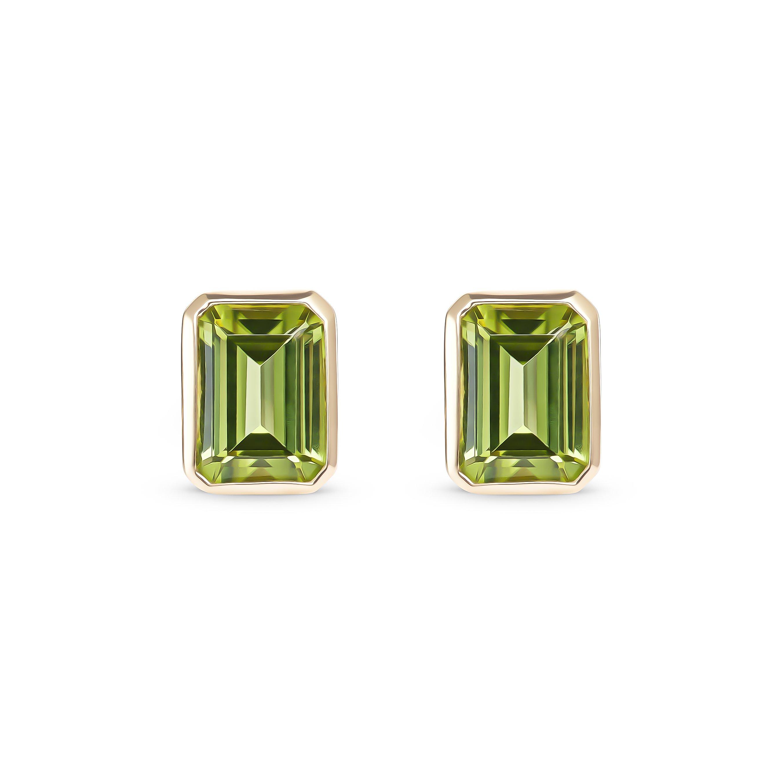 Beaverbrooks 9ct Yellow Gold Peridot Stud Earrings