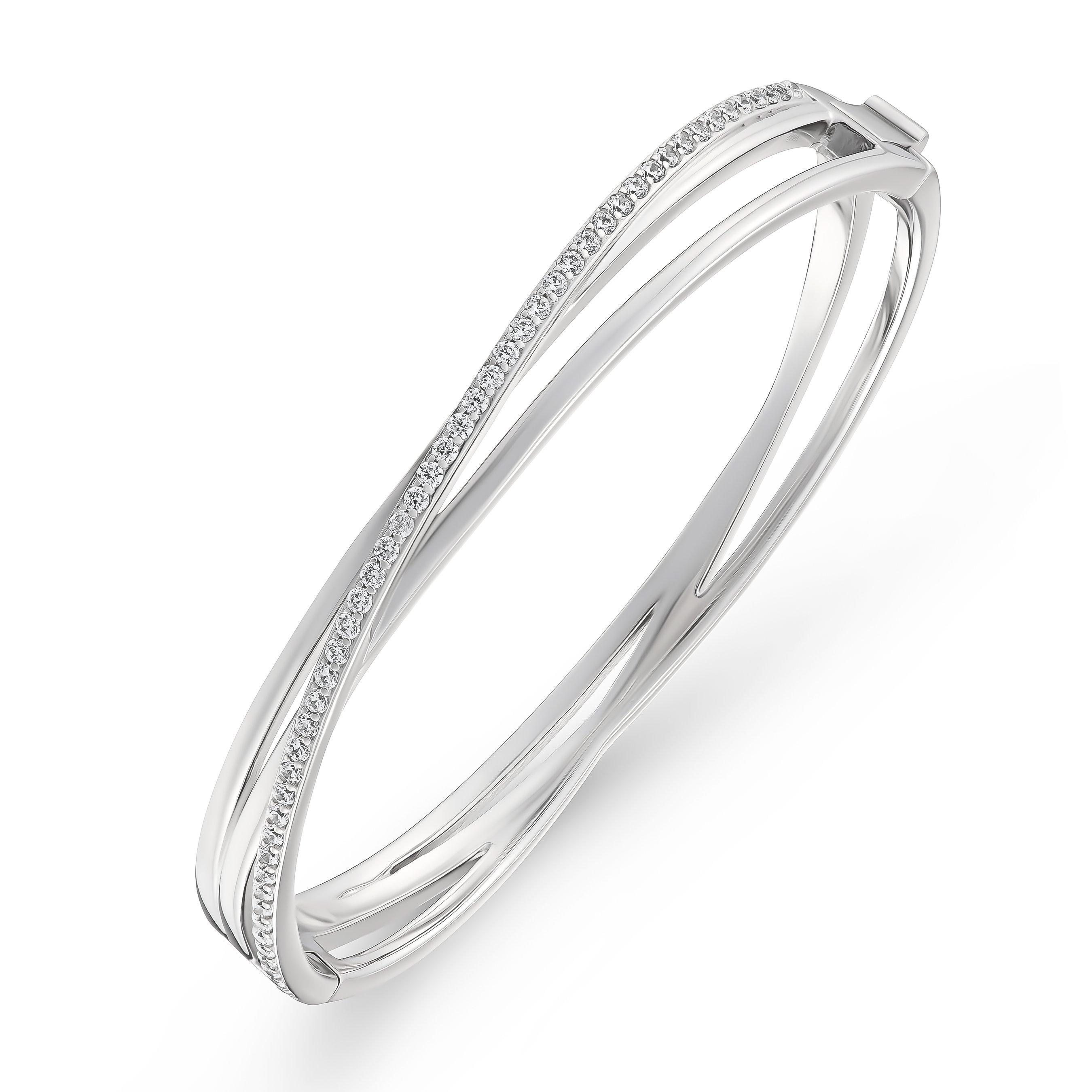 Lauren Ralph Lauren Silver Pave Cris Cross Bangle