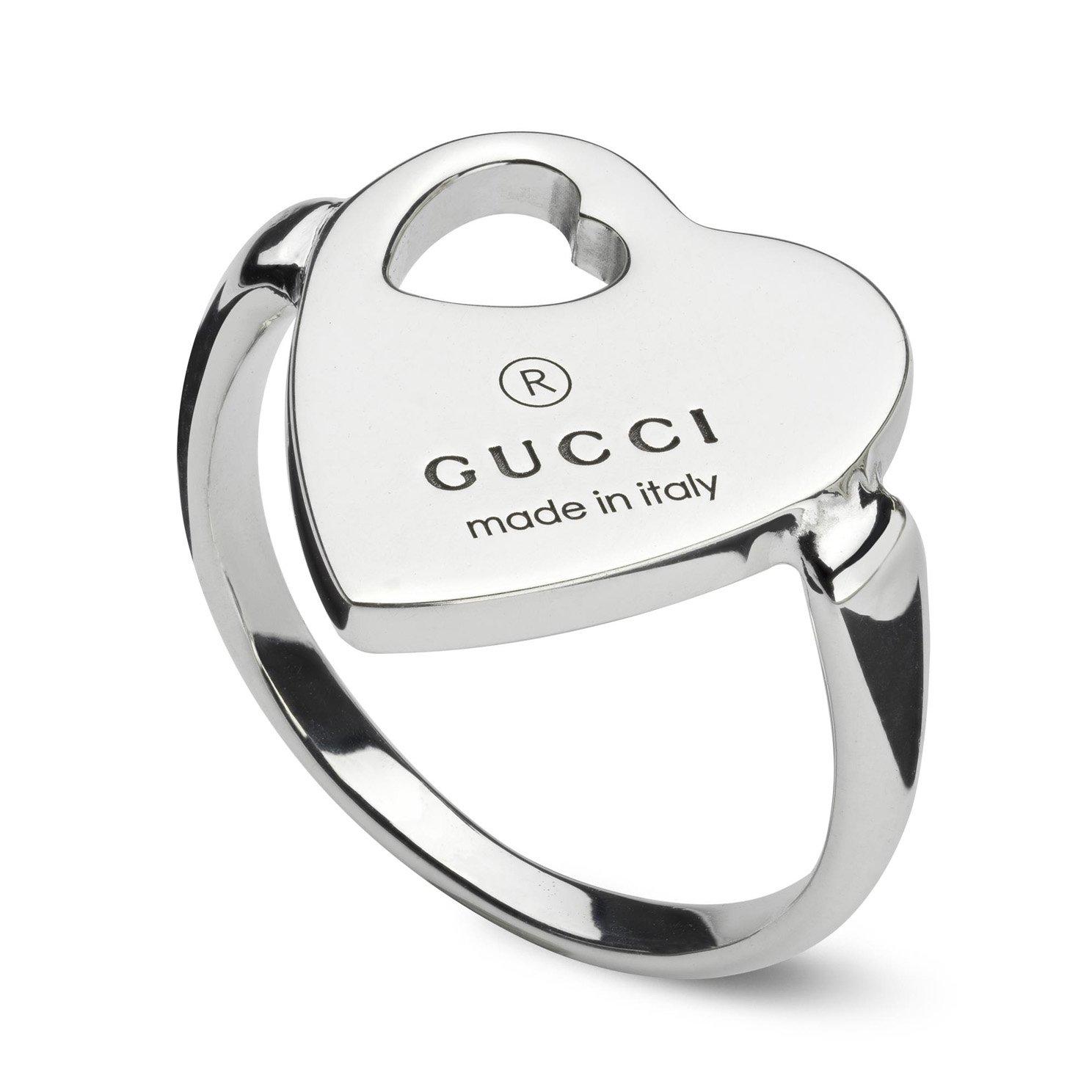 Gucci Trademark Silver Heart Ring