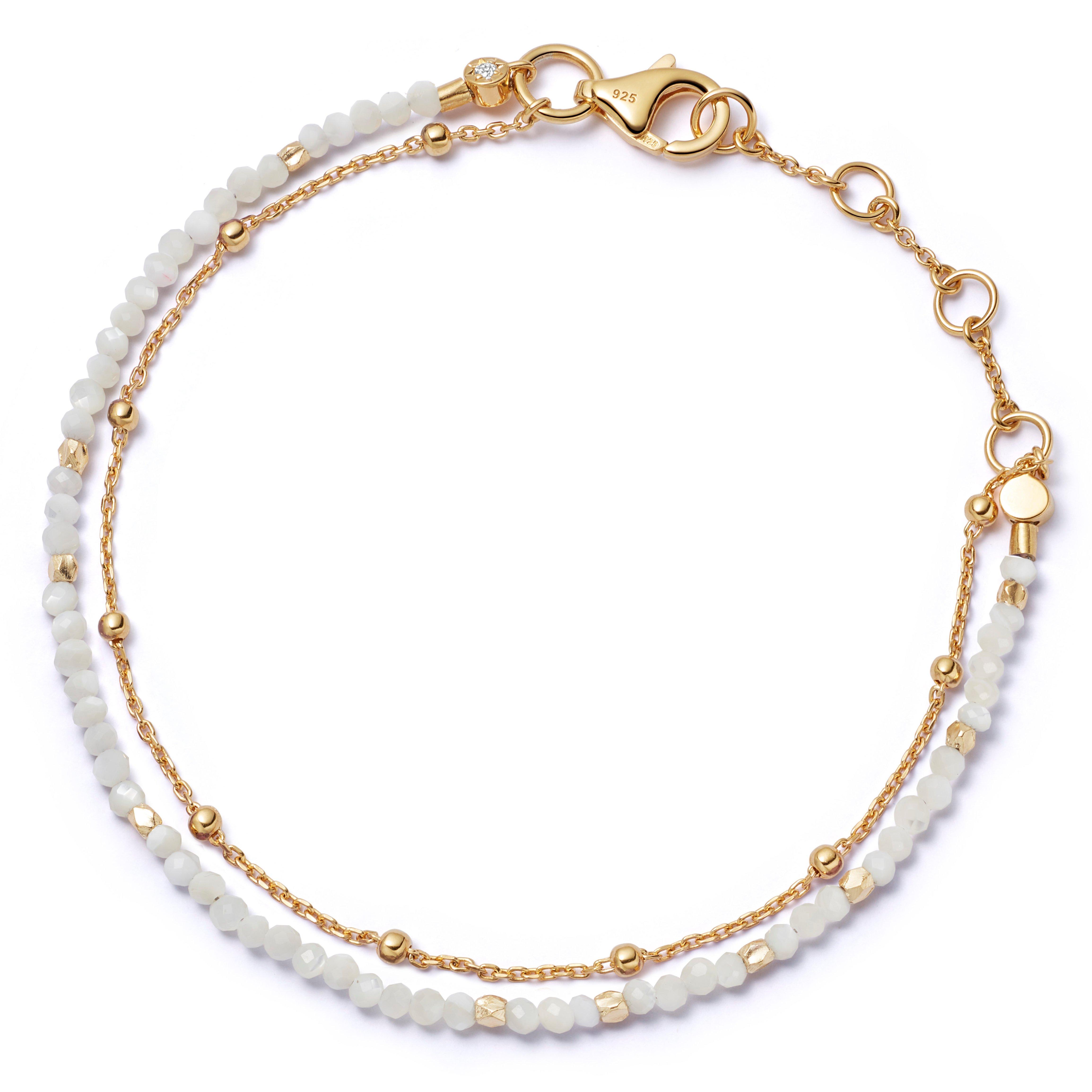Astley Clarke Biography 18ct Yellow Gold Vermeil Mother of Pearl Bracelet