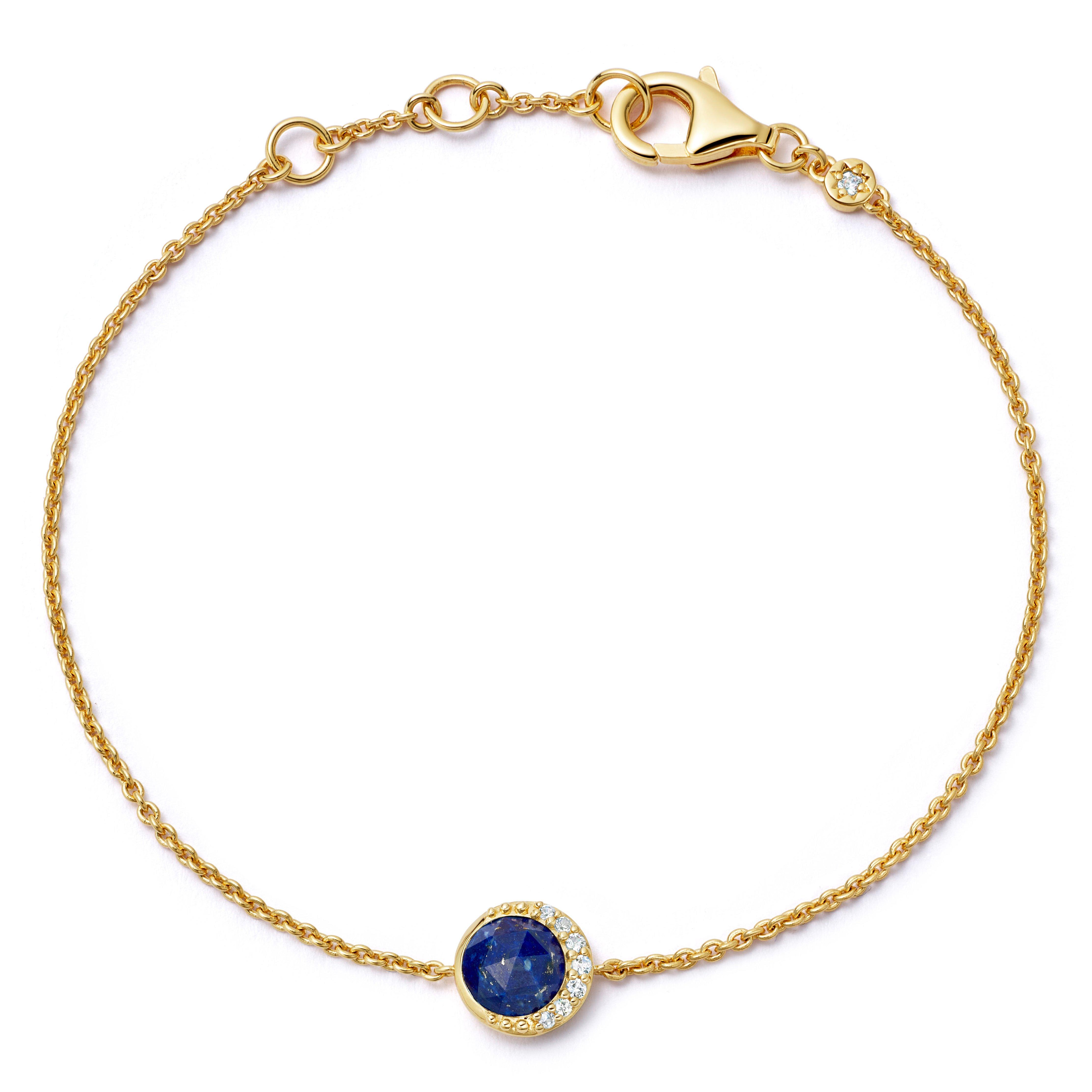 Astley Clarke Luna 18ct Yellow Gold Vermeil Blue Lapis Bracelet