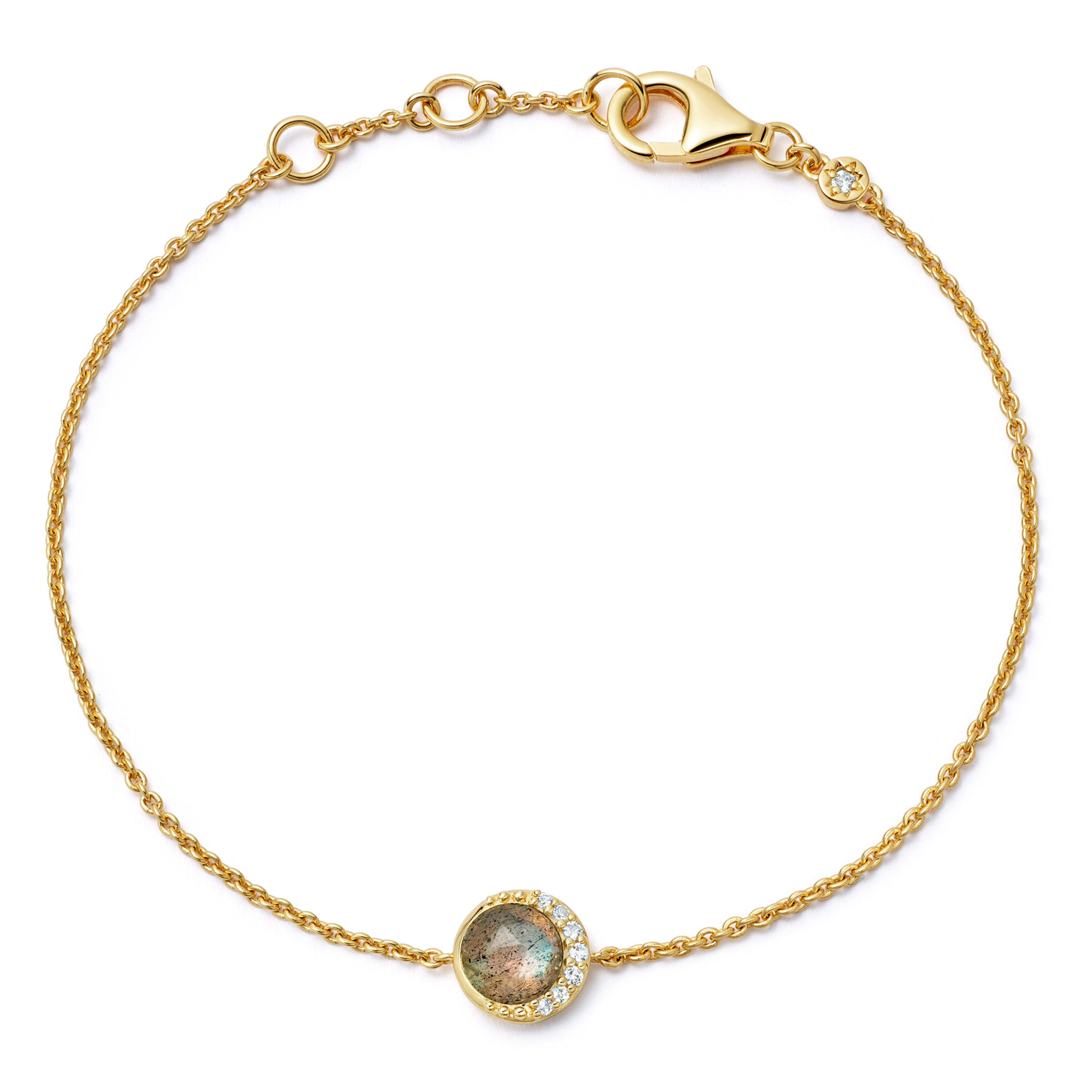 Astley Clarke Luna 18ct Yellow Gold Vermeil Labradorite Bracelet