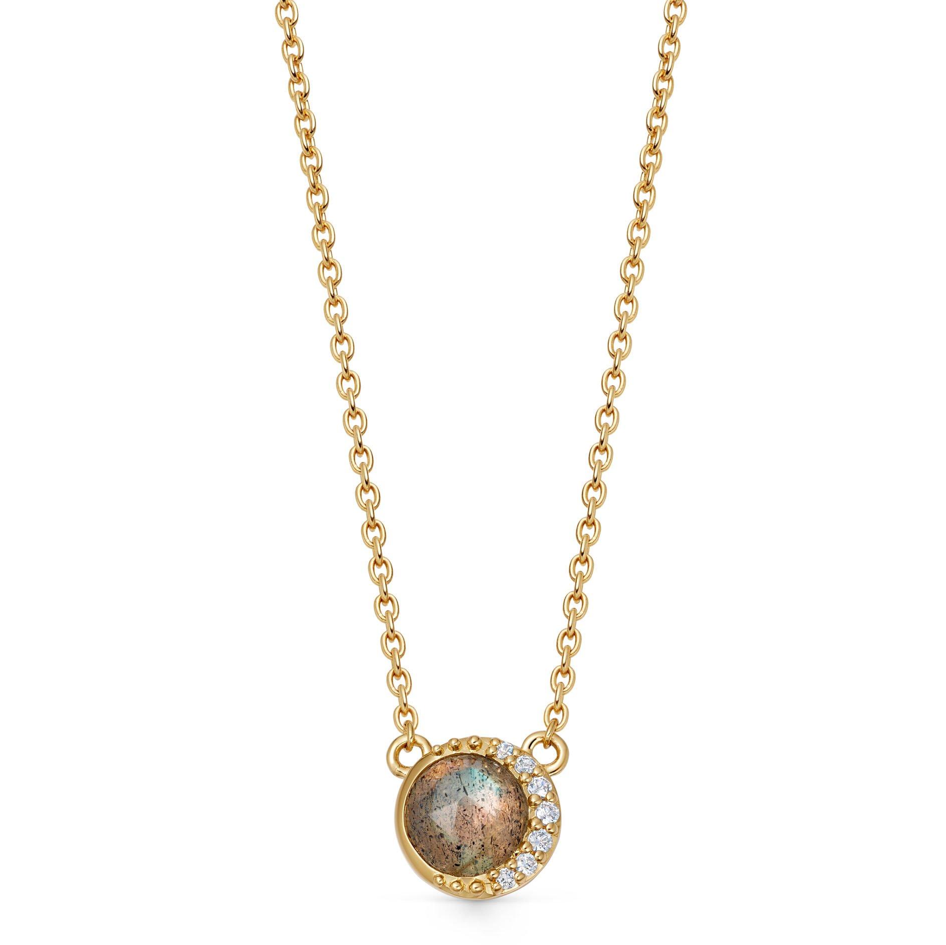 Astley Clarke Luna 18ct Yellow Gold Vermeil Labradorite Necklace