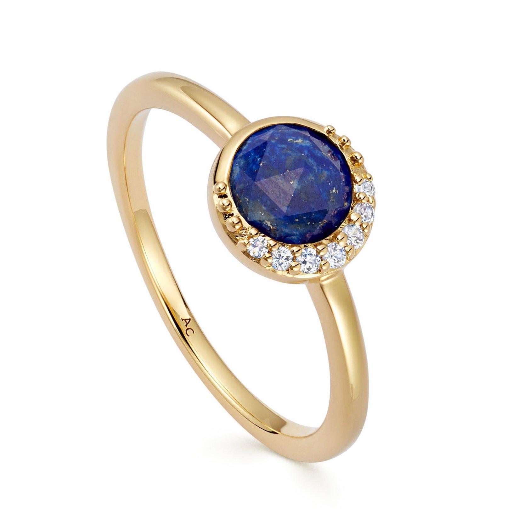 Astley Clarke Luna 18ct Yellow Gold Vermeil Blue Lapis Lazuli Ring