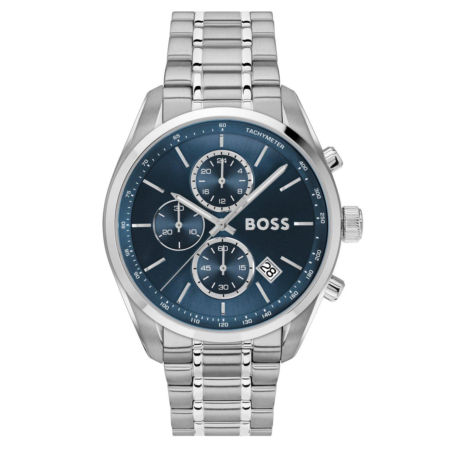BOSS Grand Prix 44.5mm Stainless Steel Chronograph Menâs Watch