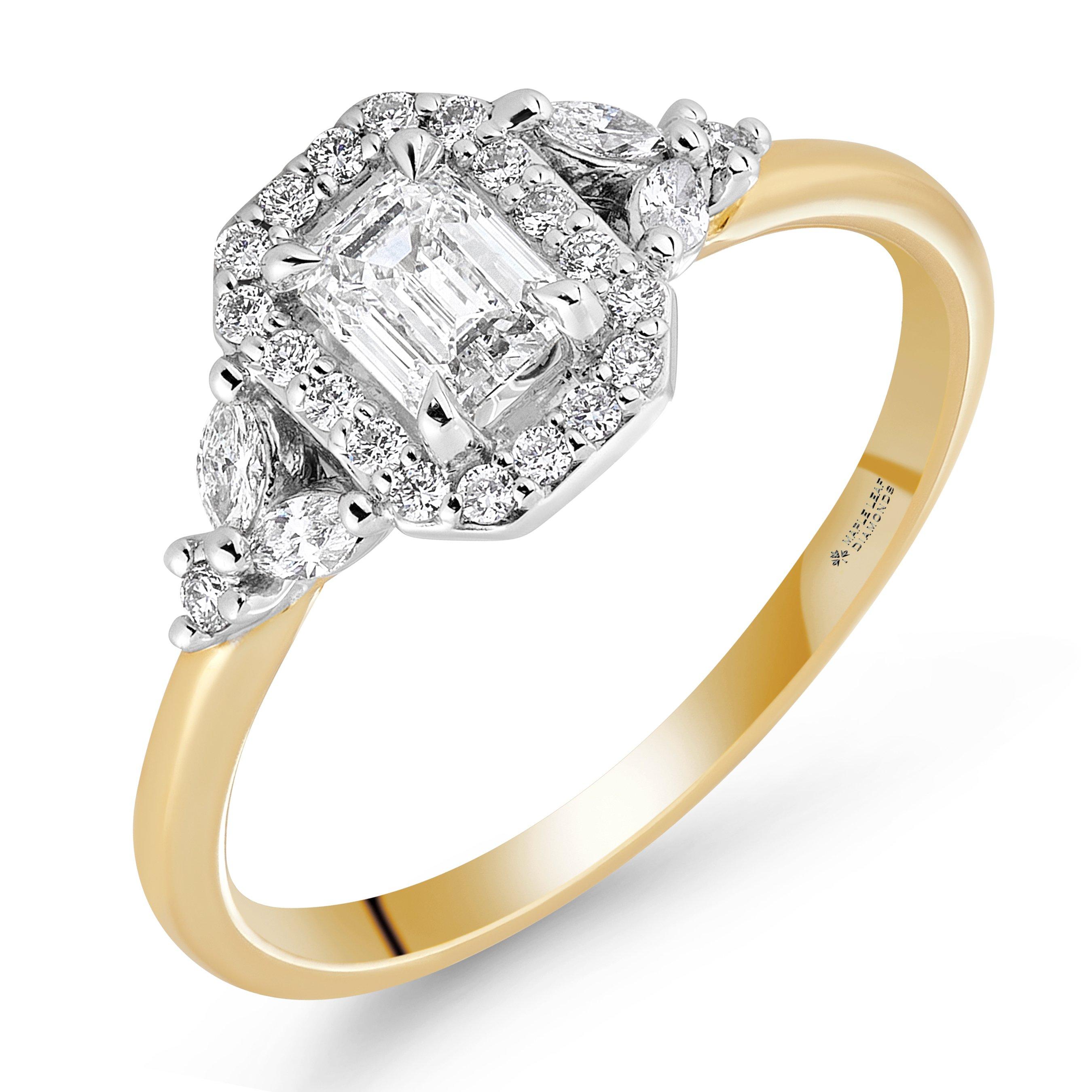 Maple Leaf Diamonds 18ct Yellow Gold Emerald Cut Diamond Engagement Ring