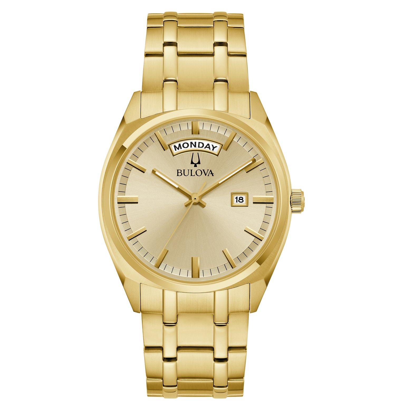 Bulova Surveyor 39mm Yellow Gold Tone Menâs Watch
