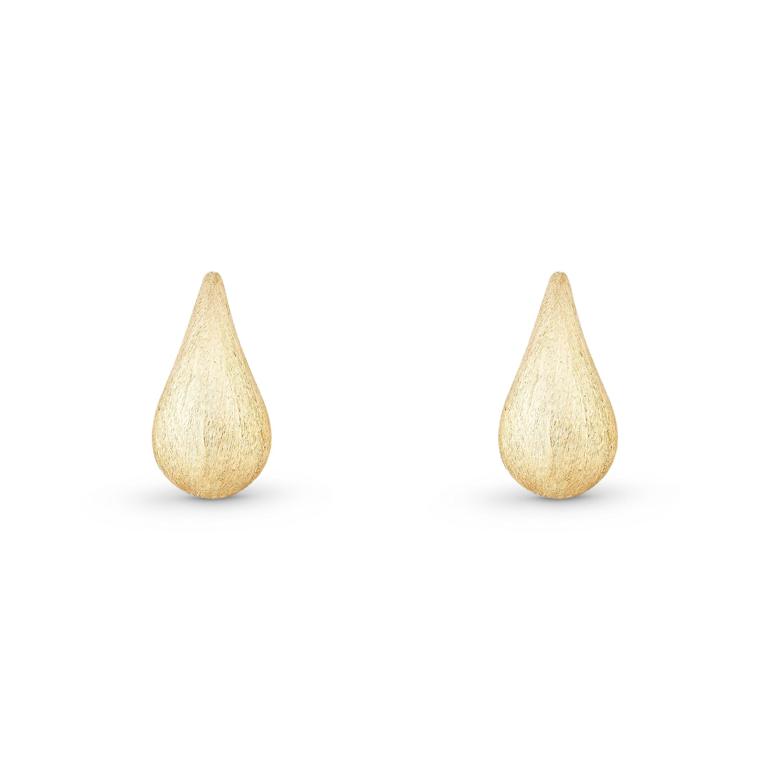 Beaverbrooks 9ct Yellow Gold Etched Teardrop Earrings