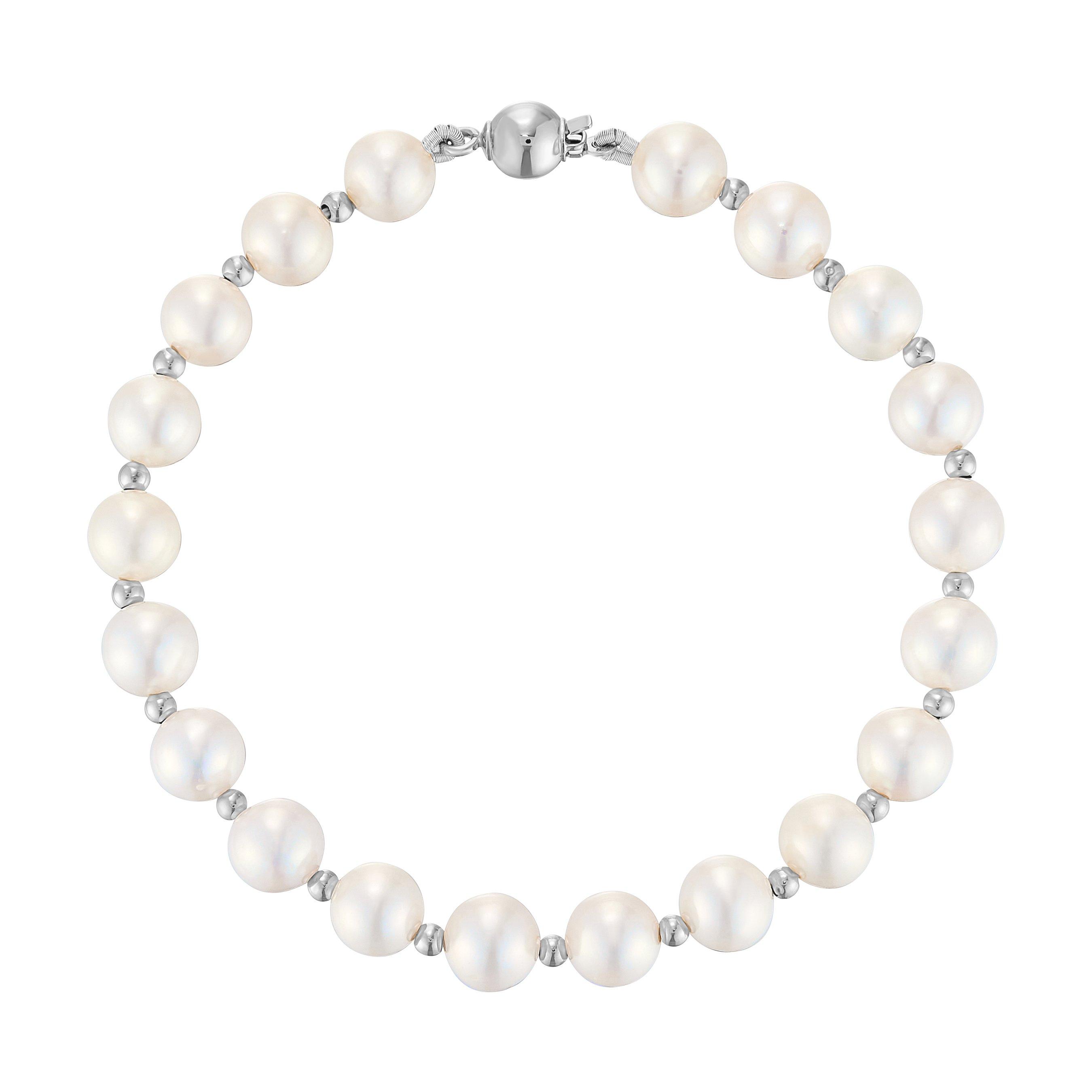 Beaverbrooks 9ct White Gold Freshwater Cultured Pearl Bracelet