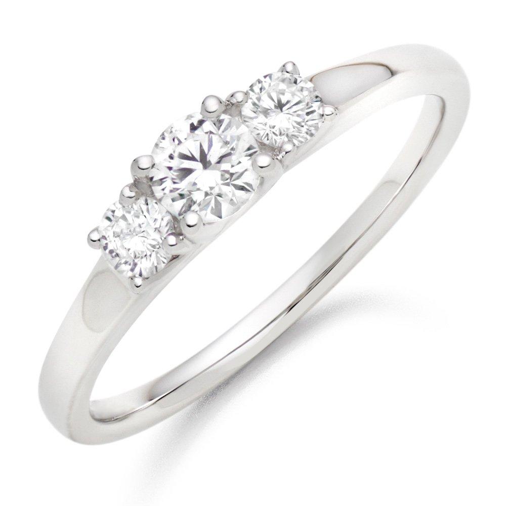 Beaverbrooks 18ct White Gold Diamond Three Stone Ring