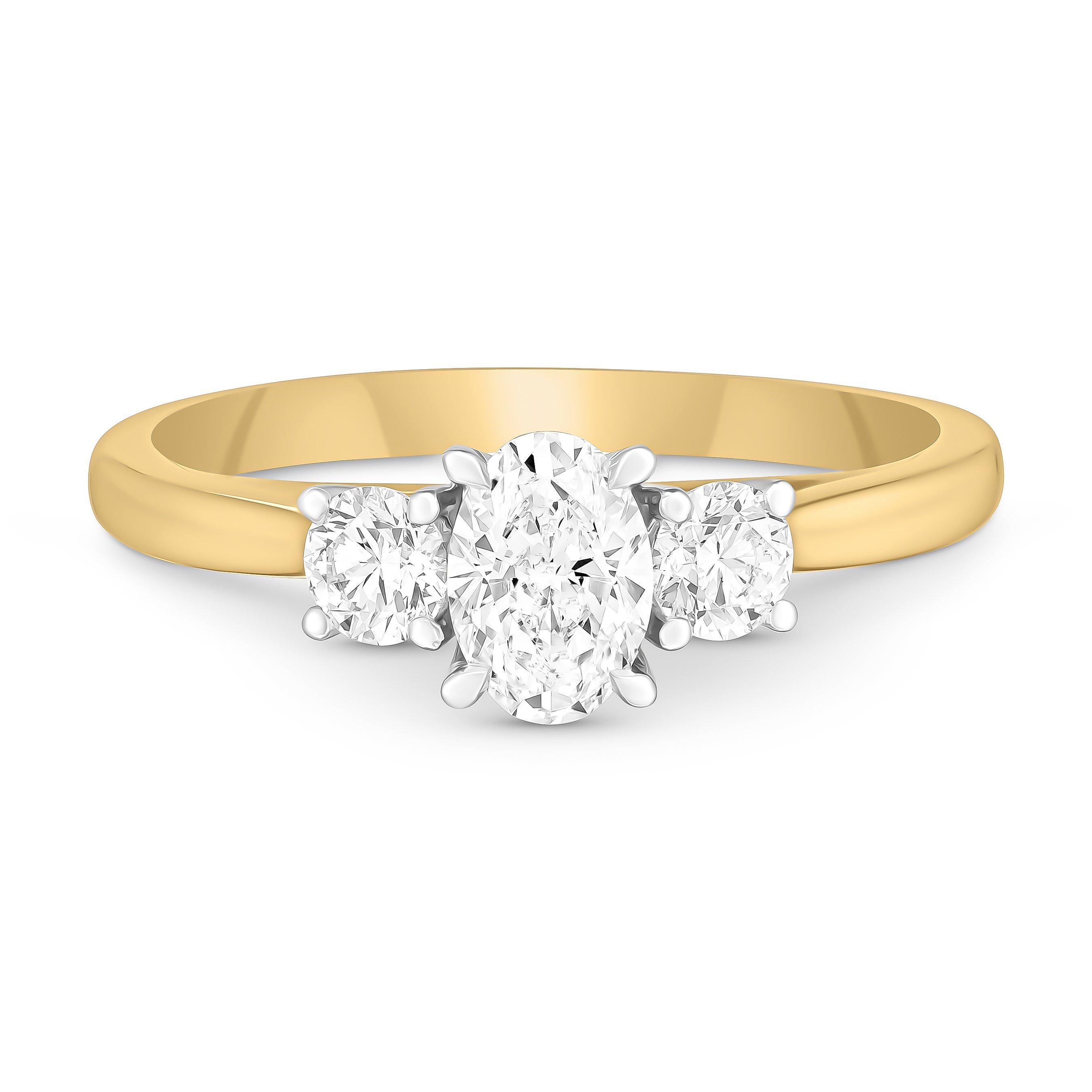 Beaverbrooks 18ct Yellow Gold Diamond Oval Shaped Three Stone Engagement Ring 3 Beaverbrooks 18ct Yellow Gold Diamond Oval Shaped Three Stone Engagement Ring