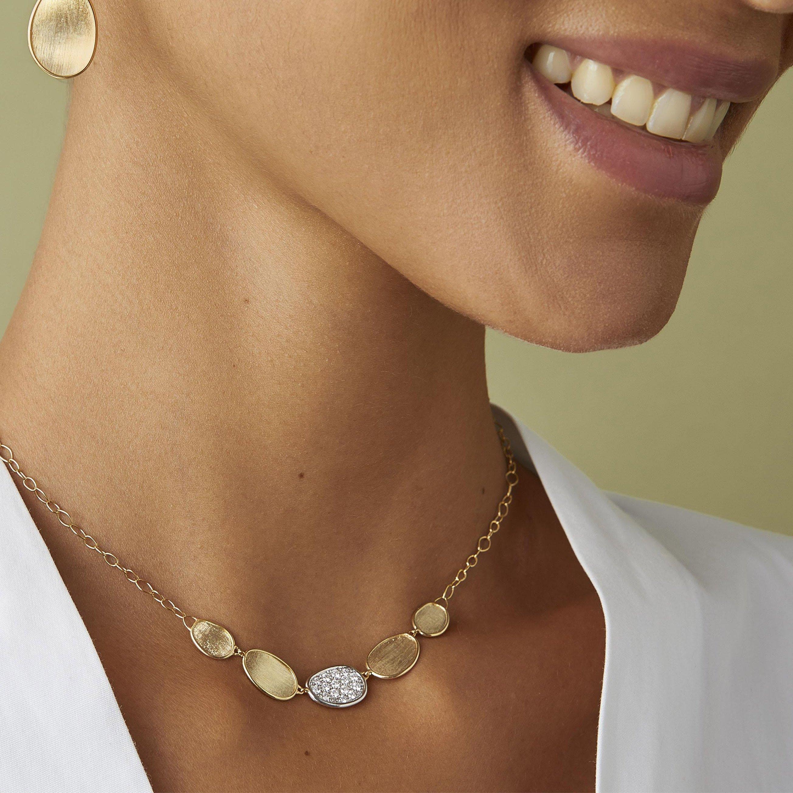 Marco Bicego Lunaria 18ct Yellow Gold Diamond Necklace 3 Marco Bicego Lunaria 18ct Yellow Gold Diamond Necklace