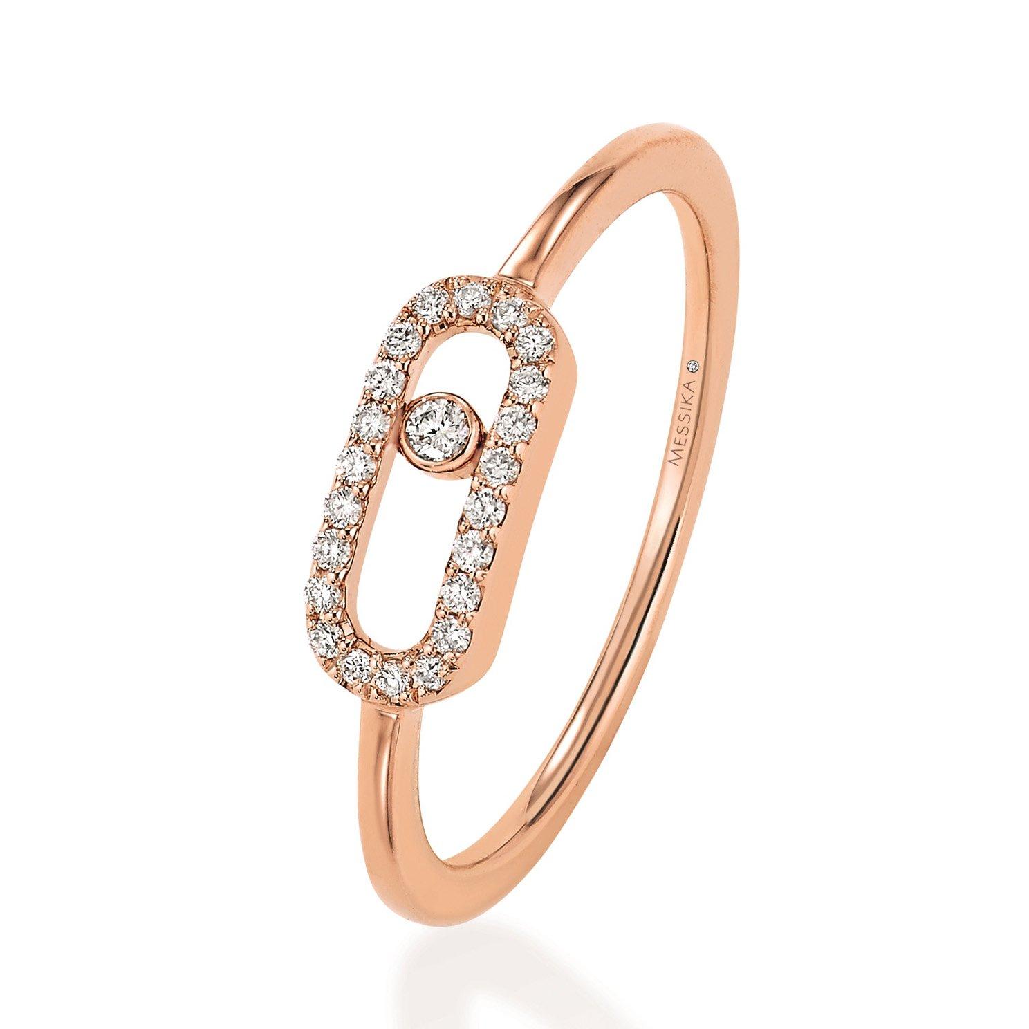 Messika Move Uno 18ct Pink Gold Diamond Ring