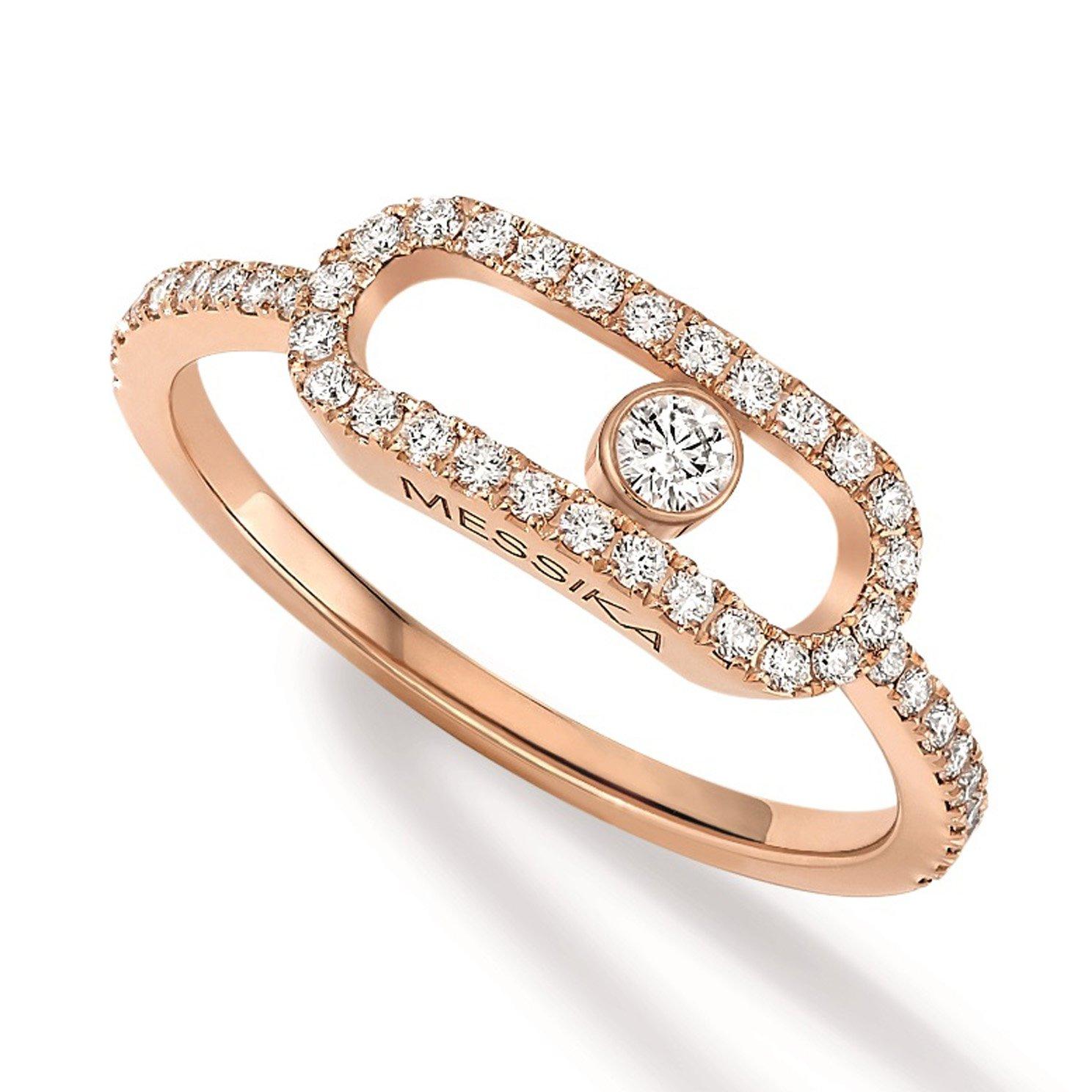 Messika Move Uno PavÃ© 18ct Pink Gold Diamond Ring