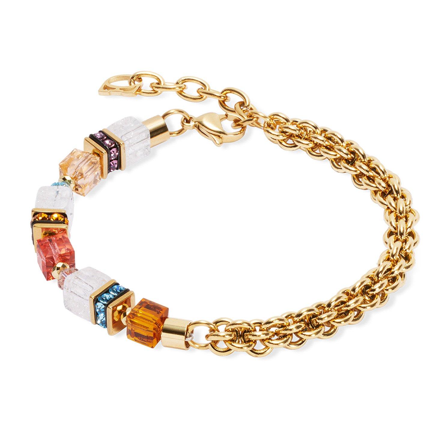 Coeur De Lion GeoCUBE Fusion SummerYellow Gold Tone Crystal Bracelet