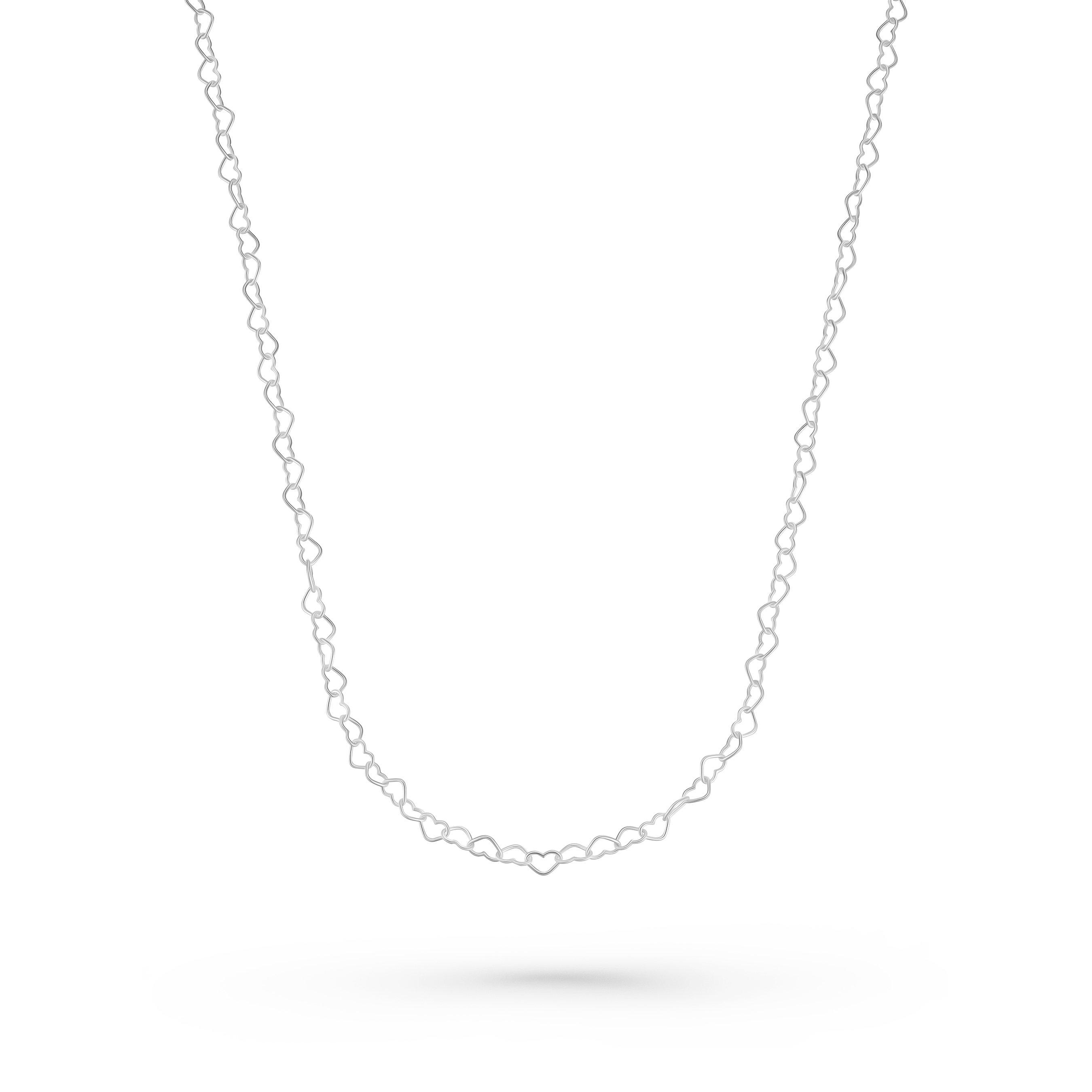 Beaverbrooks Silver Heart Link Chain Necklace