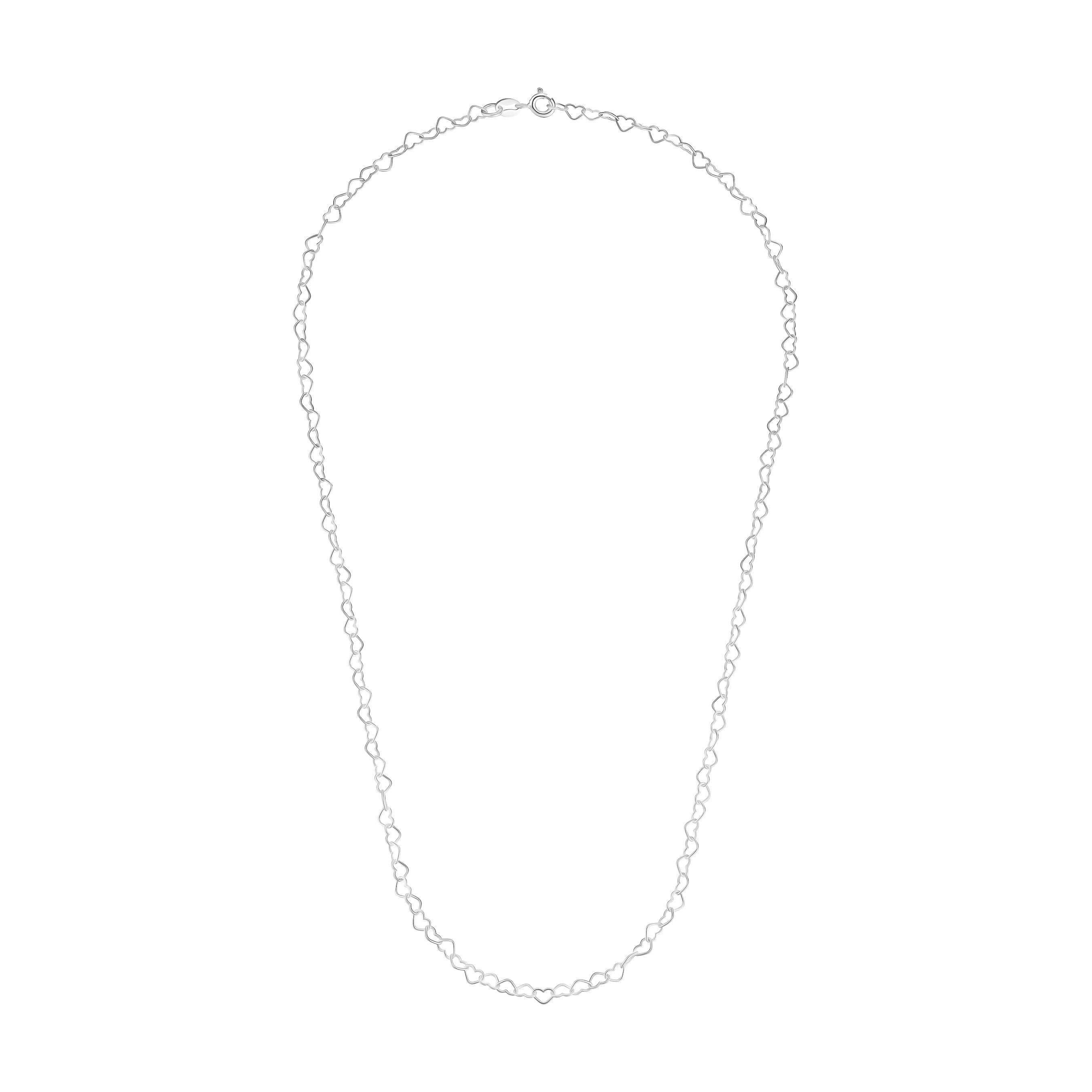 Beaverbrooks Silver Heart Link Chain Necklace 3 Beaverbrooks Silver Heart Link Chain Necklace