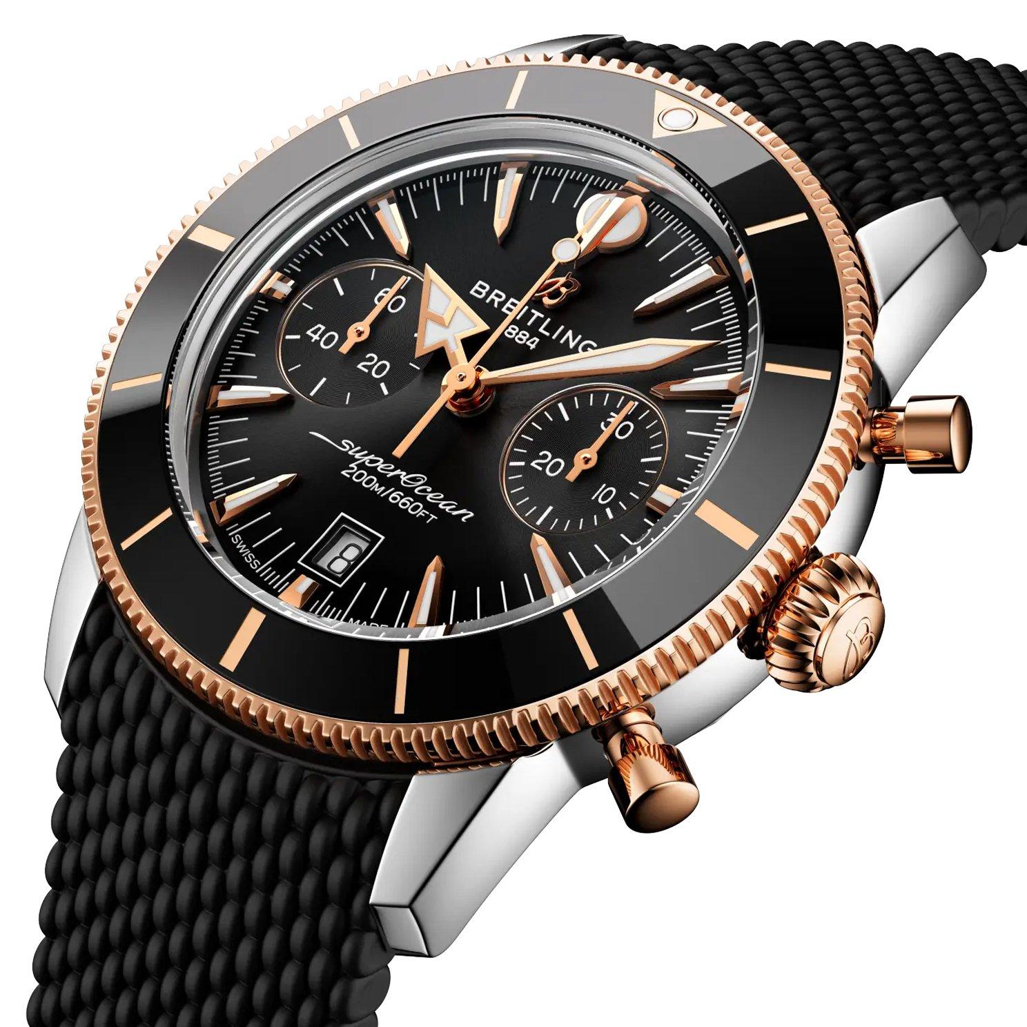 Breitling Superocean Heritage B01 Chronograph 42mm 18ct Rose Gold Menâs Watch 3 Breitling Superocean Heritage B01 Chronograph 42mm 18ct Rose Gold Menâs Watch
