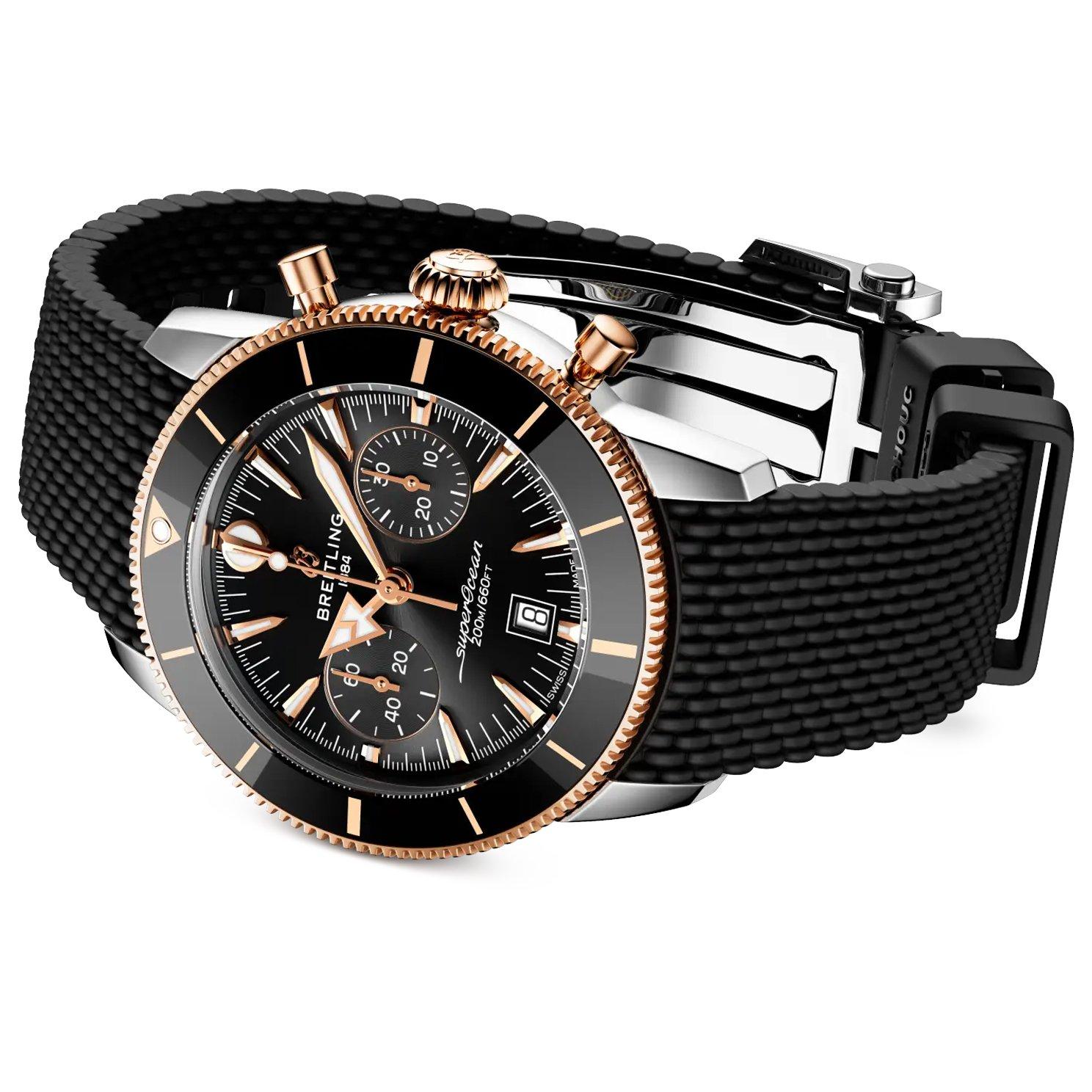 Breitling Superocean Heritage B01 Chronograph 42mm 18ct Rose Gold Menâs Watch 4 Breitling Superocean Heritage B01 Chronograph 42mm 18ct Rose Gold Menâs Watch
