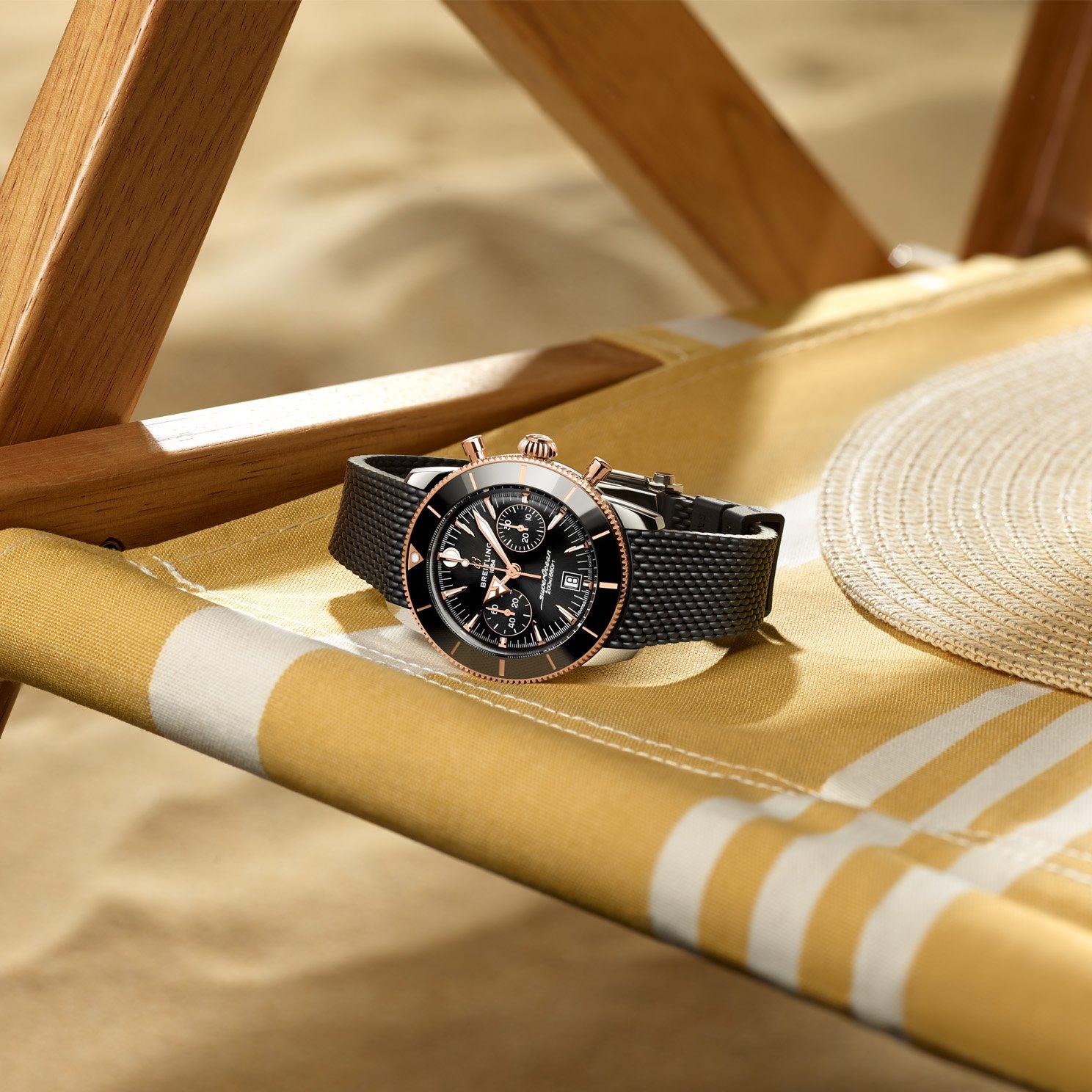 Breitling Superocean Heritage B01 Chronograph 42mm 18ct Rose Gold Menâs Watch 7 Breitling Superocean Heritage B01 Chronograph 42mm 18ct Rose Gold Menâs Watch