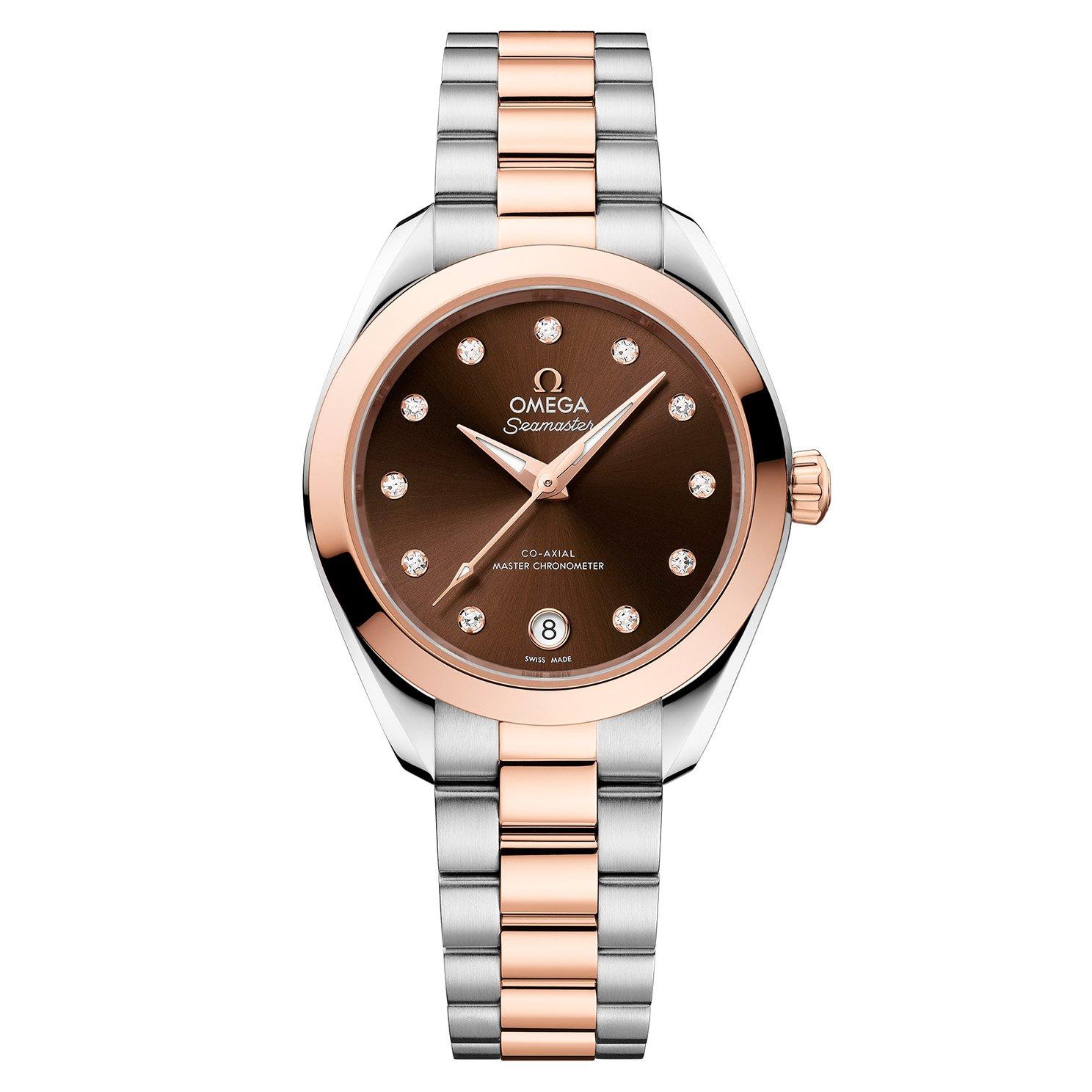 OMEGA Seamaster Aqua Terra 150M 30mm 18K Sedna Gold Diamond Automatic Ladies Watch