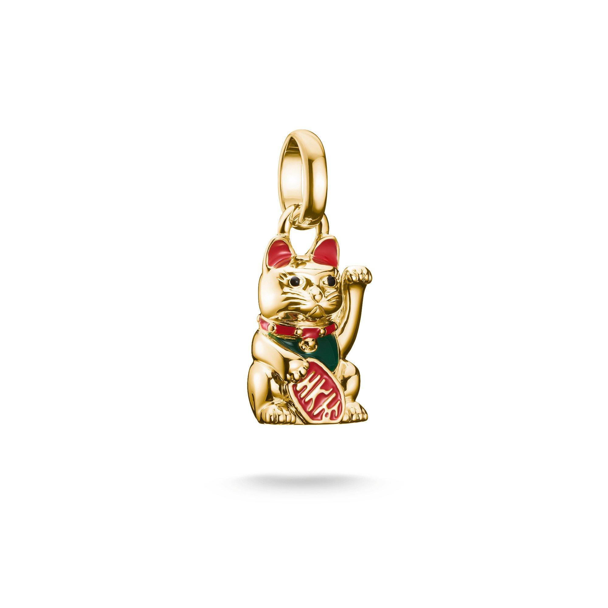 Thomas Sabo 18ct Yellow Gold Plated Waving Cat Charm