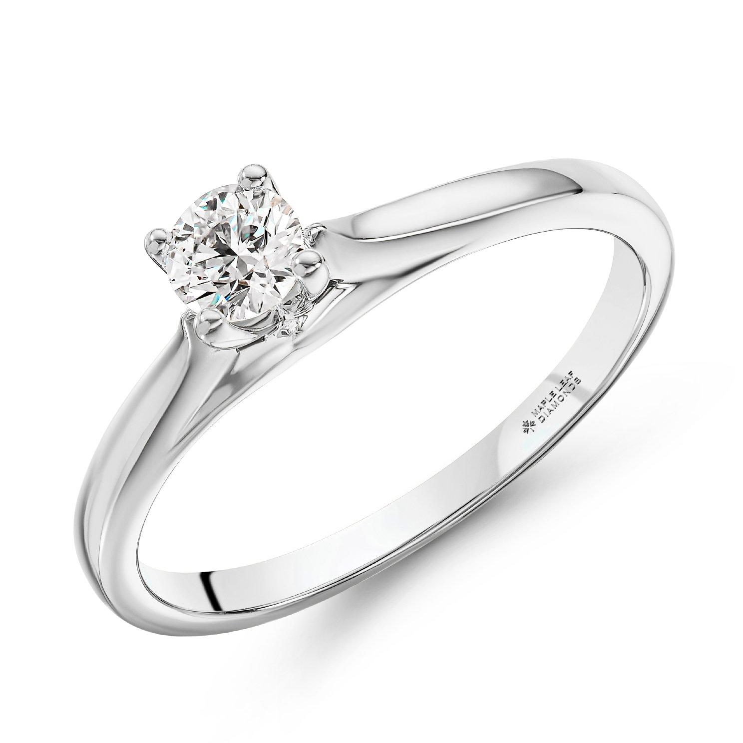 Maple Leaf Diamonds 18ct White Gold Diamond Solitaire Engagement Ring