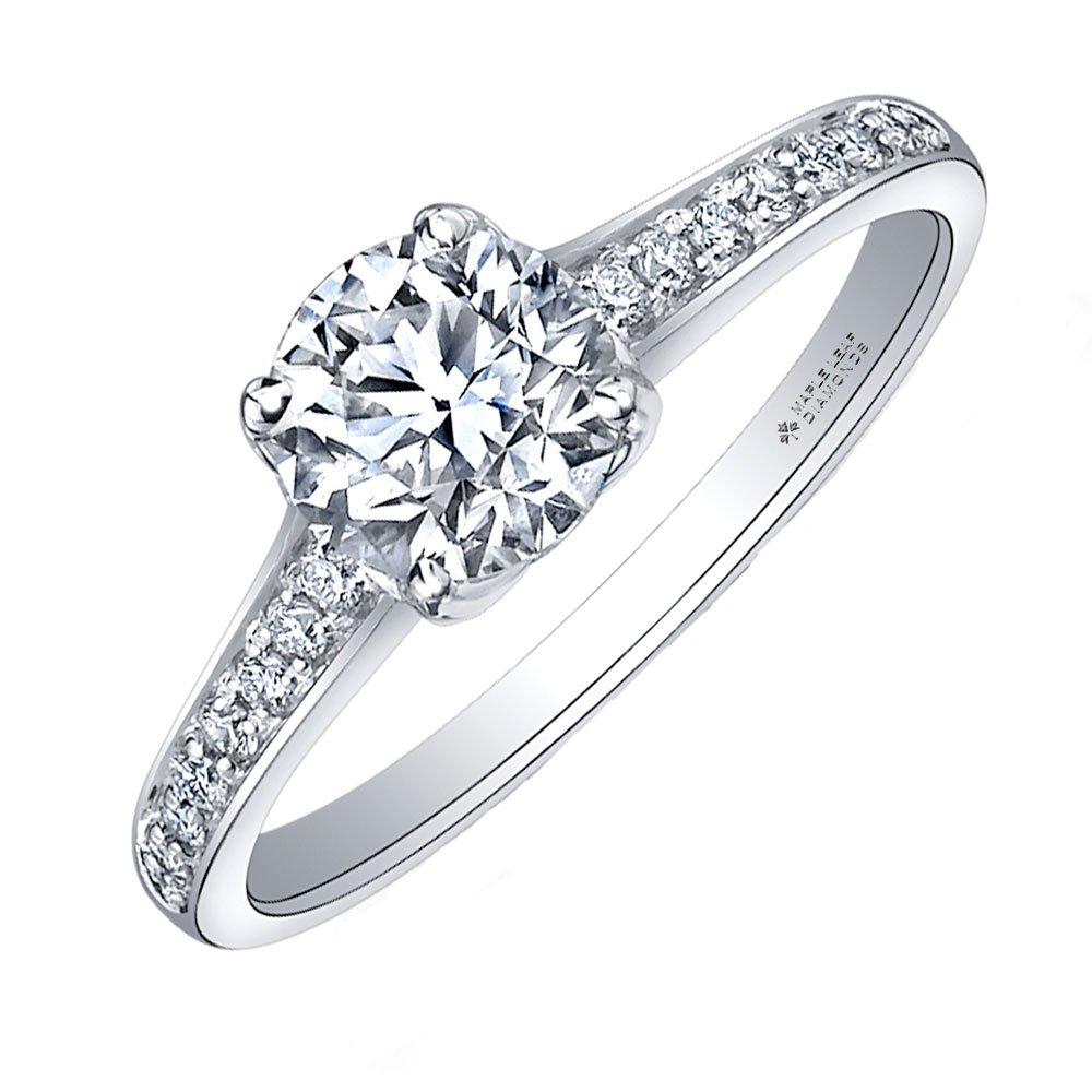 Maple Leaf Diamonds Eternal Flame 18ct White Gold Diamond Solitaire Engagement Ring