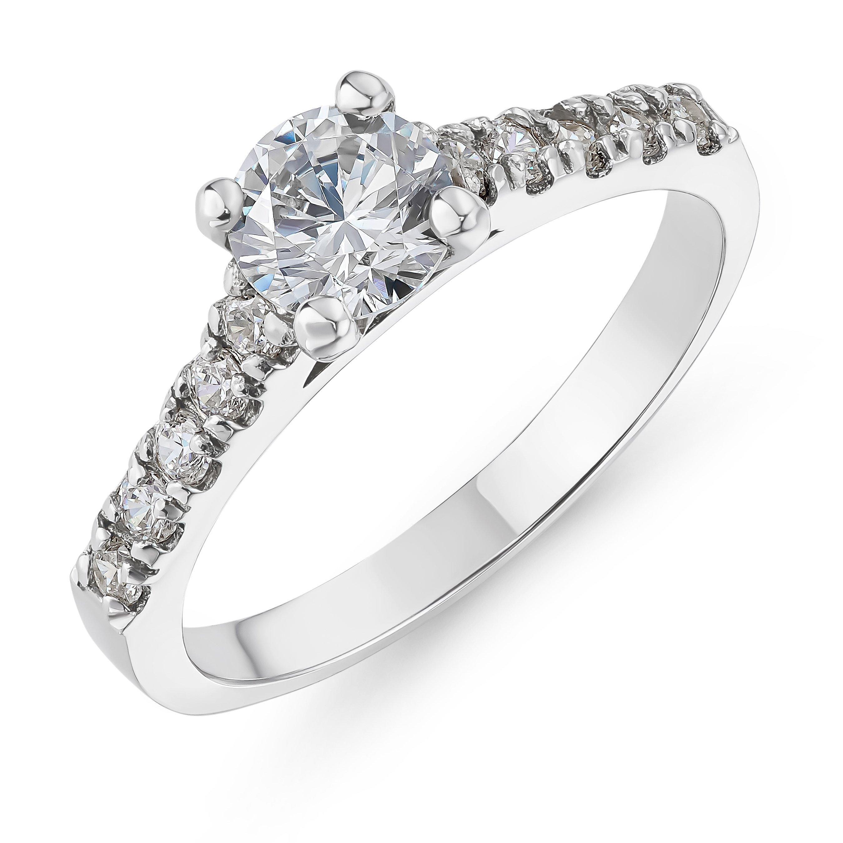 Beaverbrooks 9ct White Gold Cubic Zirconia Solitiaire Ring