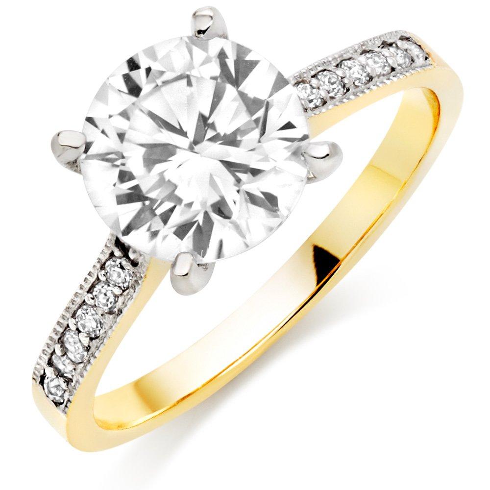 Beaverbrooks 9ct Yellow Gold Cubic Zirconia Solitaire Ring