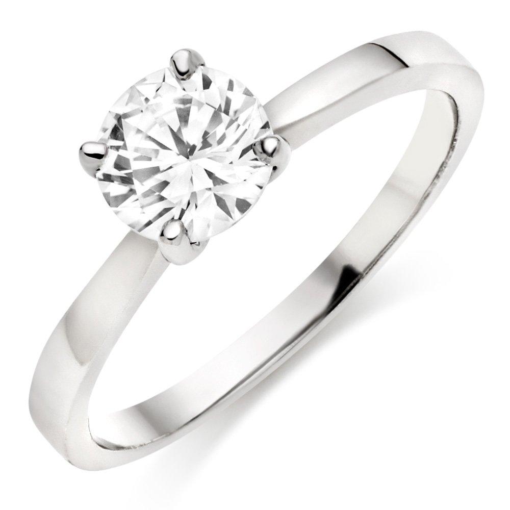Beaverbrooks 9ct White Gold Cubic Zirconia Solitaire Ring