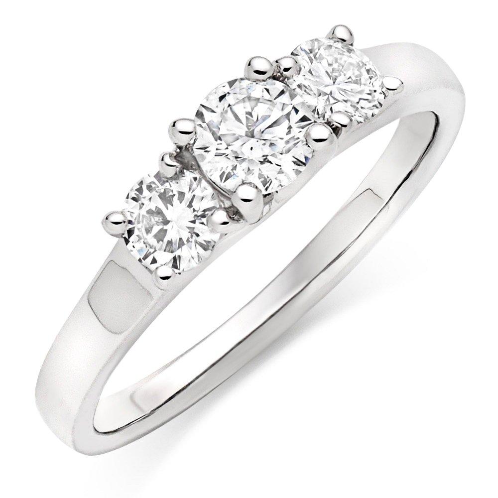 Beaverbrooks Platinum Diamond Three Stone Engagement Ring
