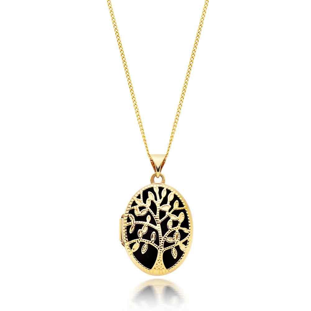 Beaverbrooks 9ct Yellow Gold Tree Locket