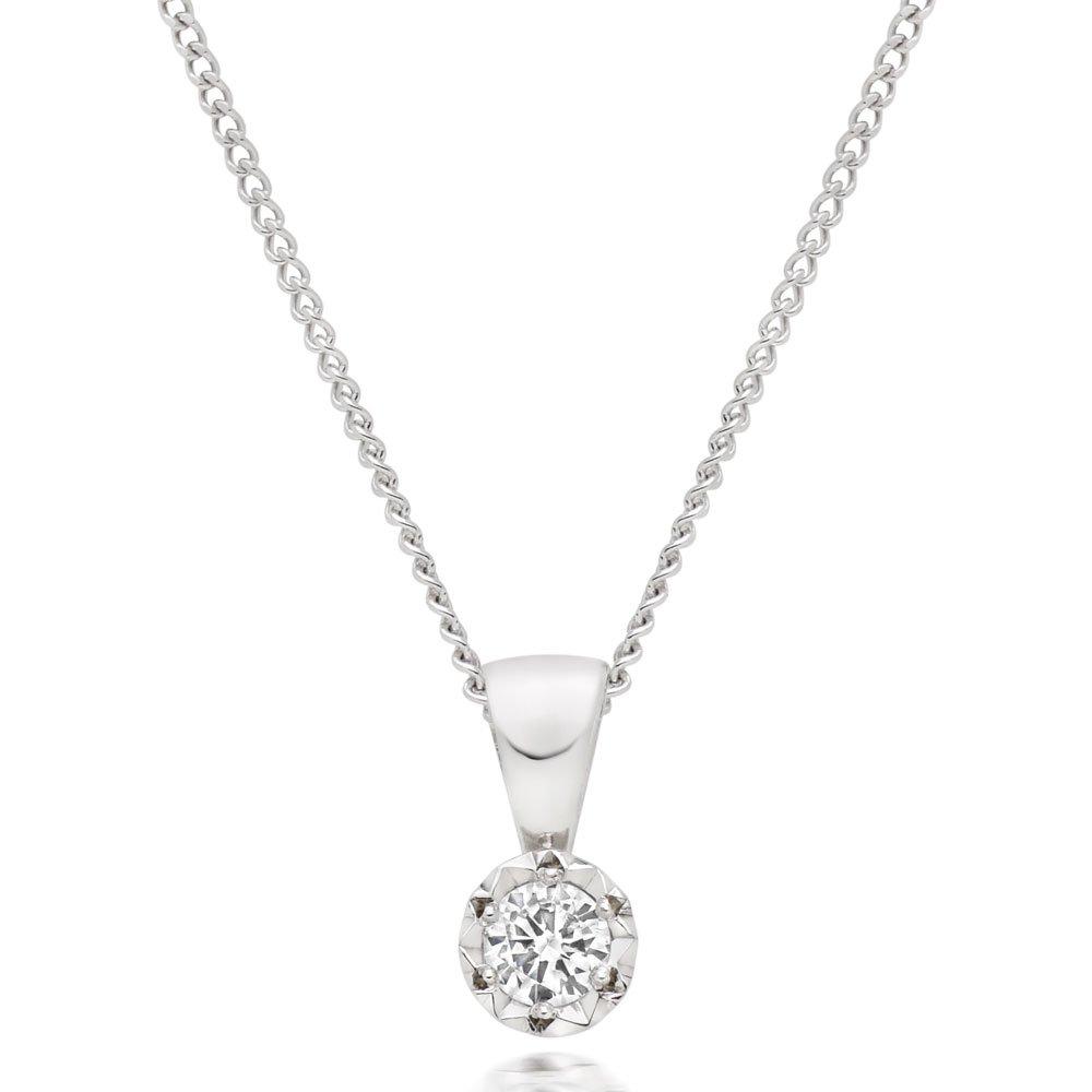 Beaverbrooks 9ct White Gold Diamond Pendant