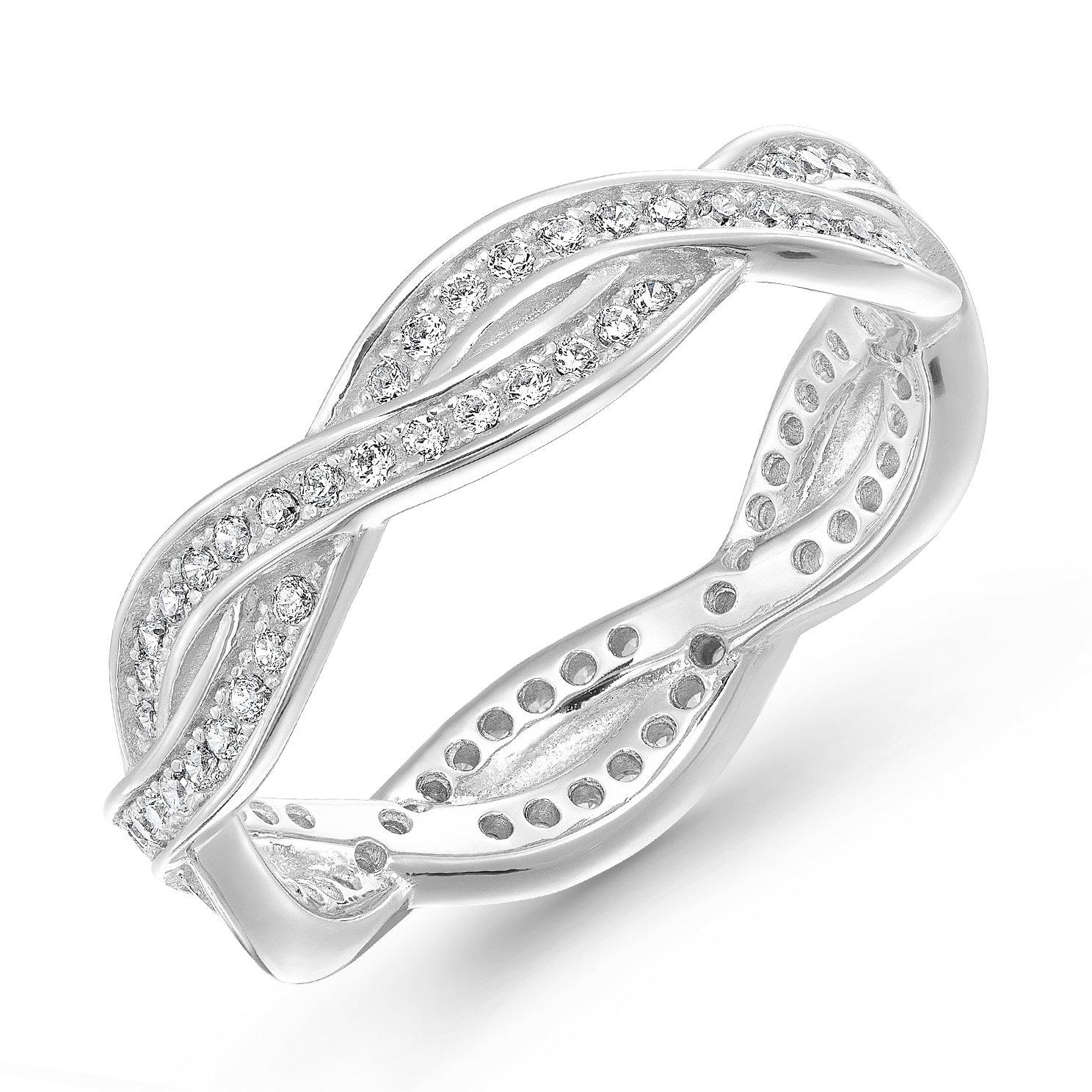 Beaverbrooks Silver Cubic Zirconia Eternity Ring