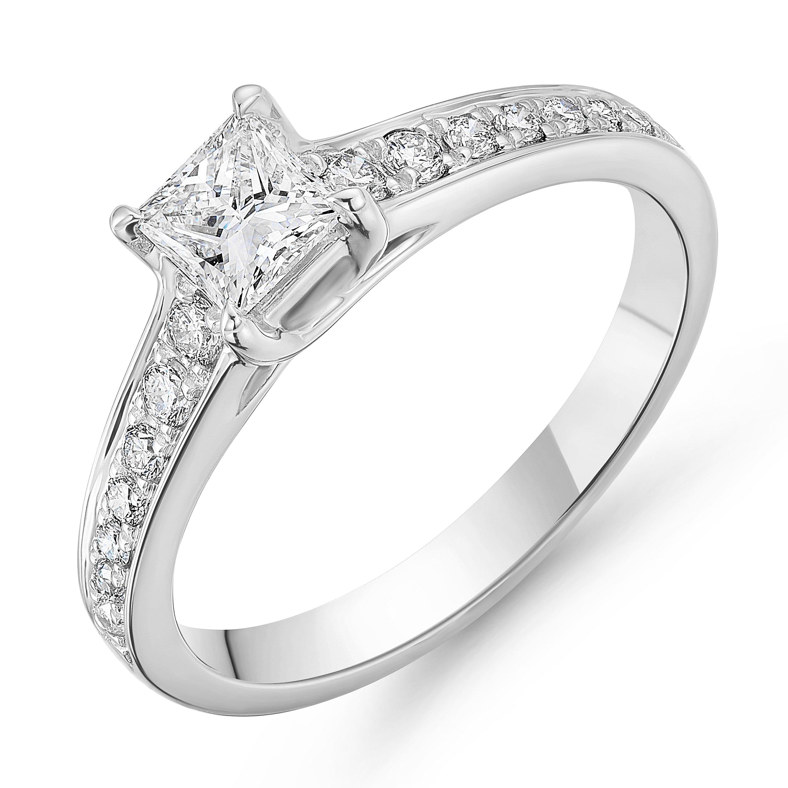 Beaverbrooks Platinum Diamond Princess Cut Solitaire Engagement Ring