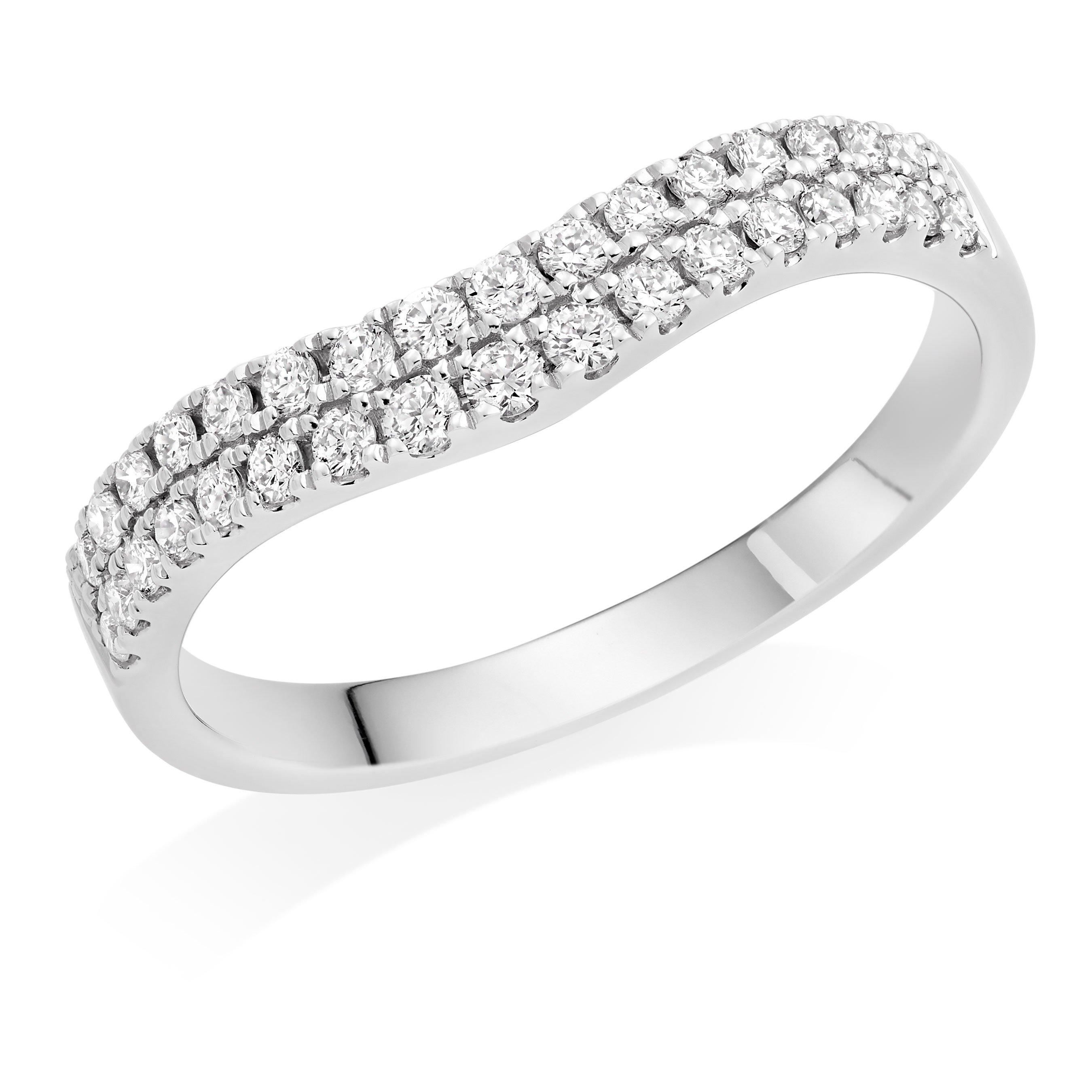Beaverbrooks 18ct White Gold Diamond 4mm Half Eternity Ring