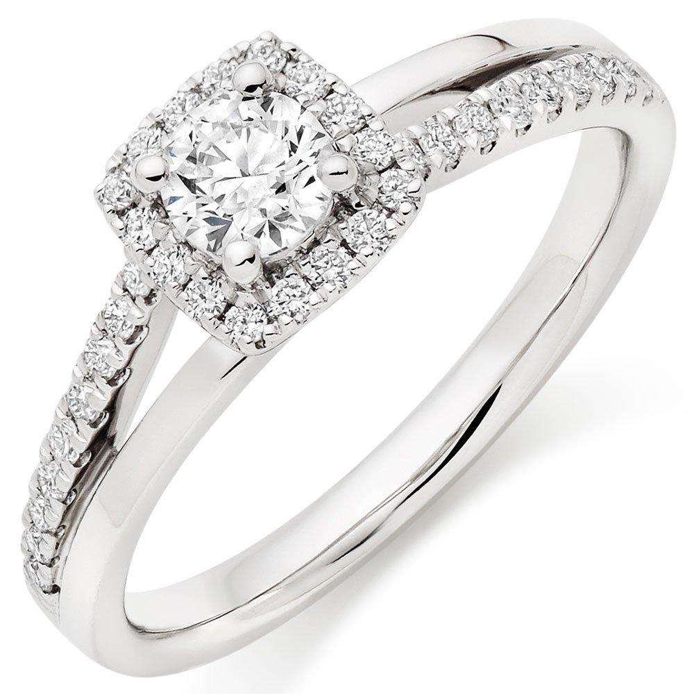 Beaverbrooks Platinum Diamond Halo Ring